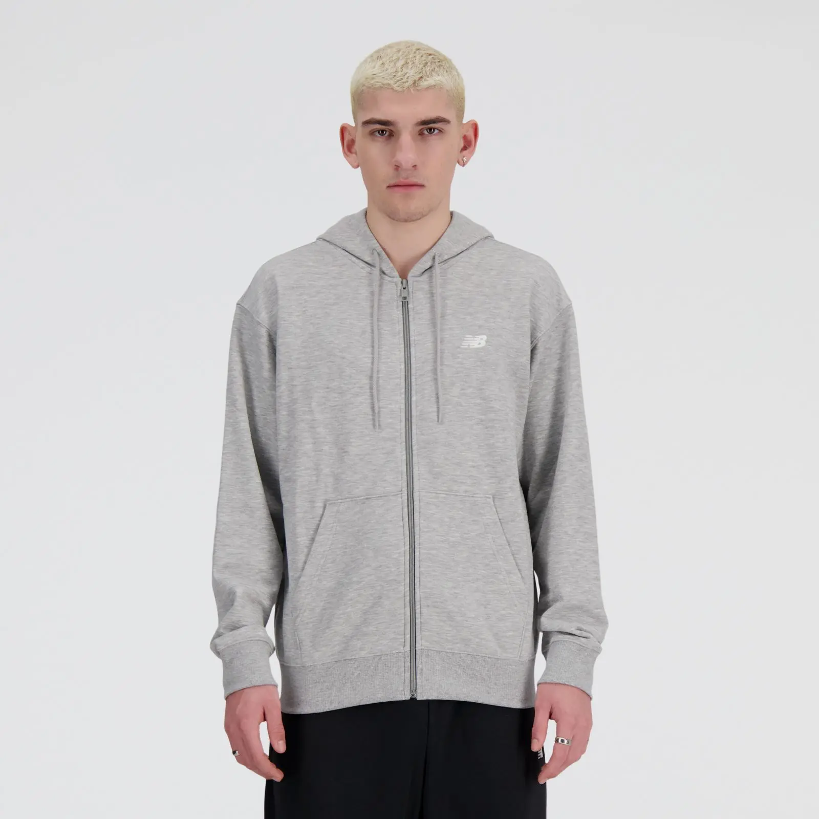 New Balance Campera Essentials Logo French Terry Full Zip MJA41501, light grey, swatch