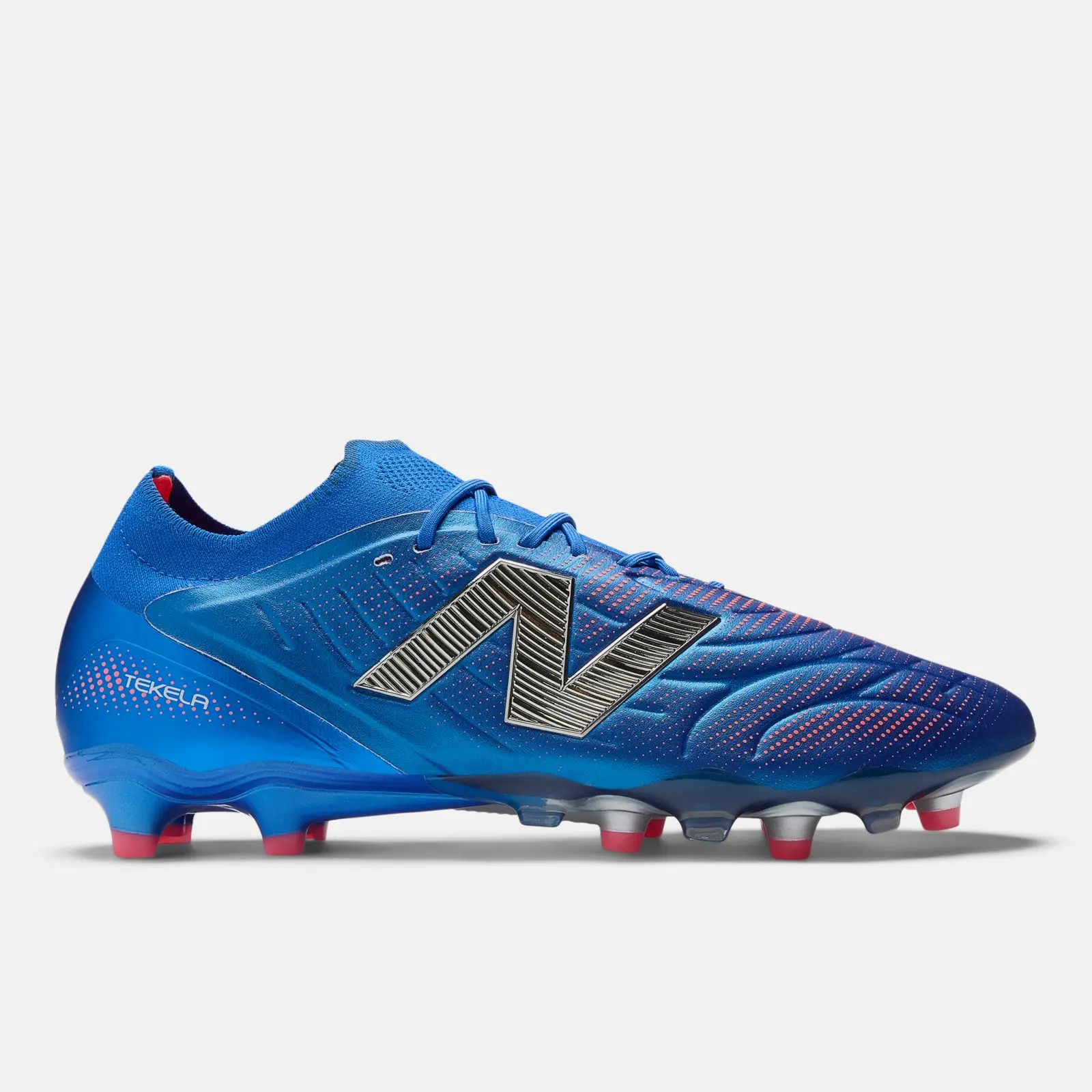 New Balance Tekela Elite Low Laced FG V5, Blue Gemstone/Energy Red/Silver, swatch