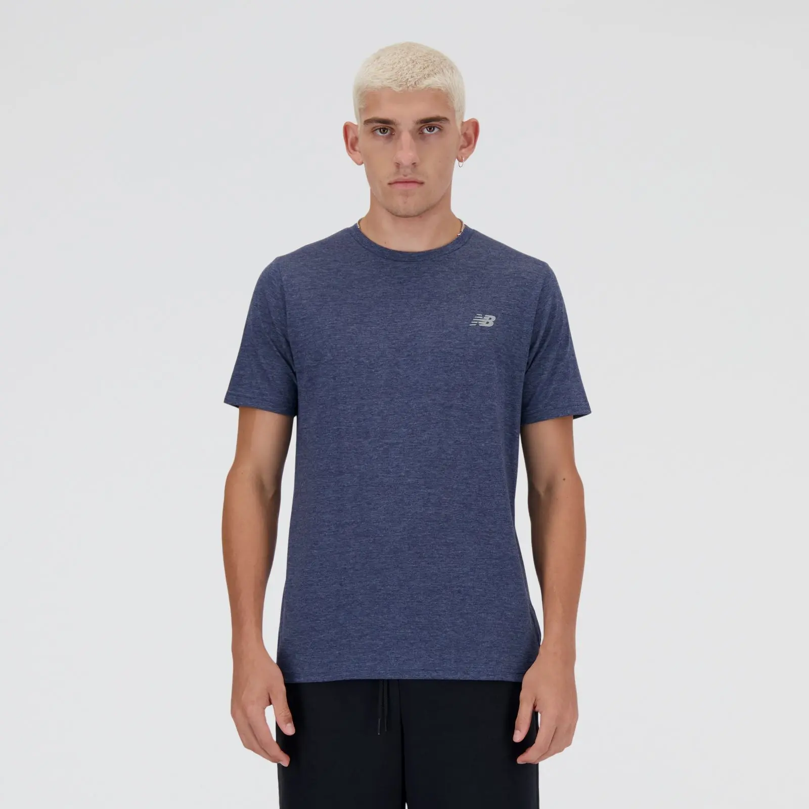 New Balance Remera Sport Essentials Heathertech MT41070, Navy, swatch