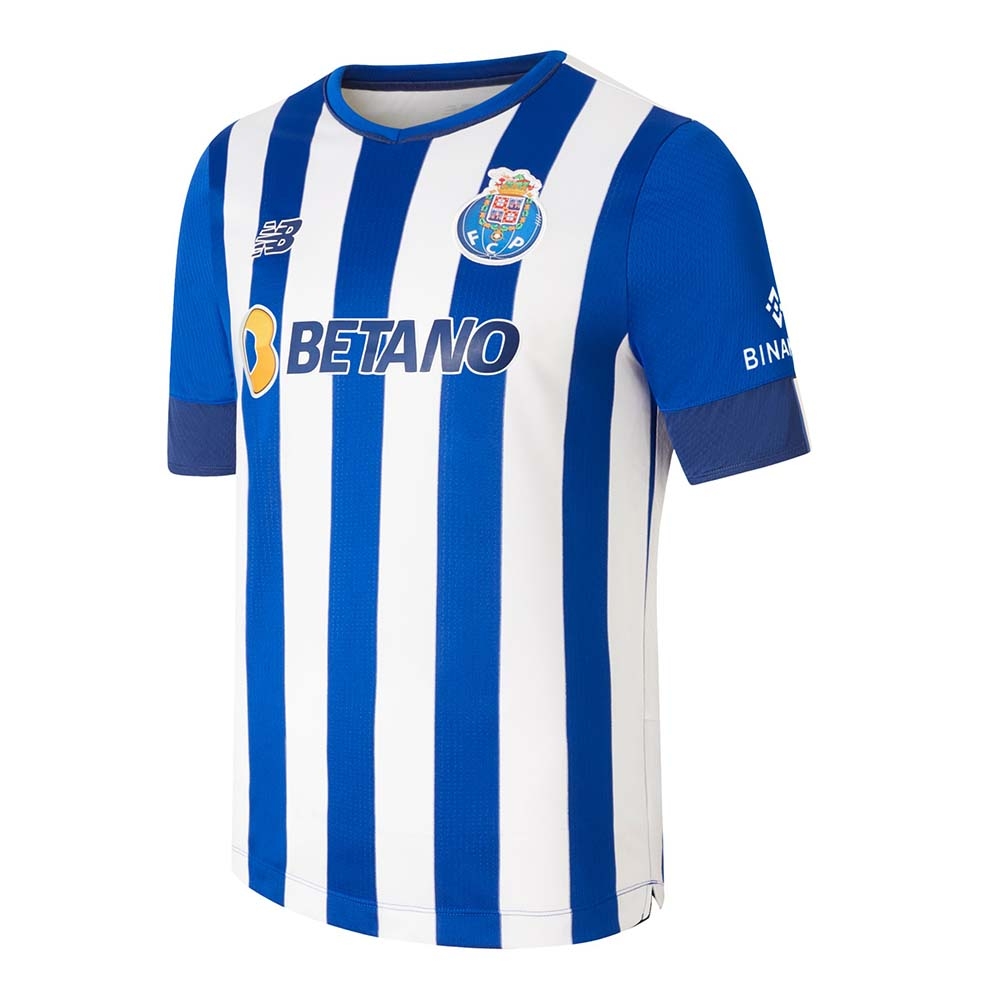 New Balance Camiseta Porto Home SS Jersey MT230060, White/Light blue, large
