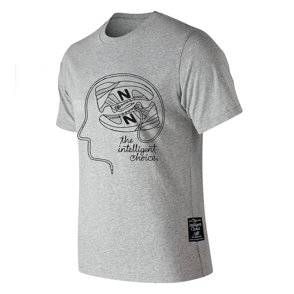 New Balance Remera  Athletics Delorenzo Shoe Tee MT11519, Light grey, large