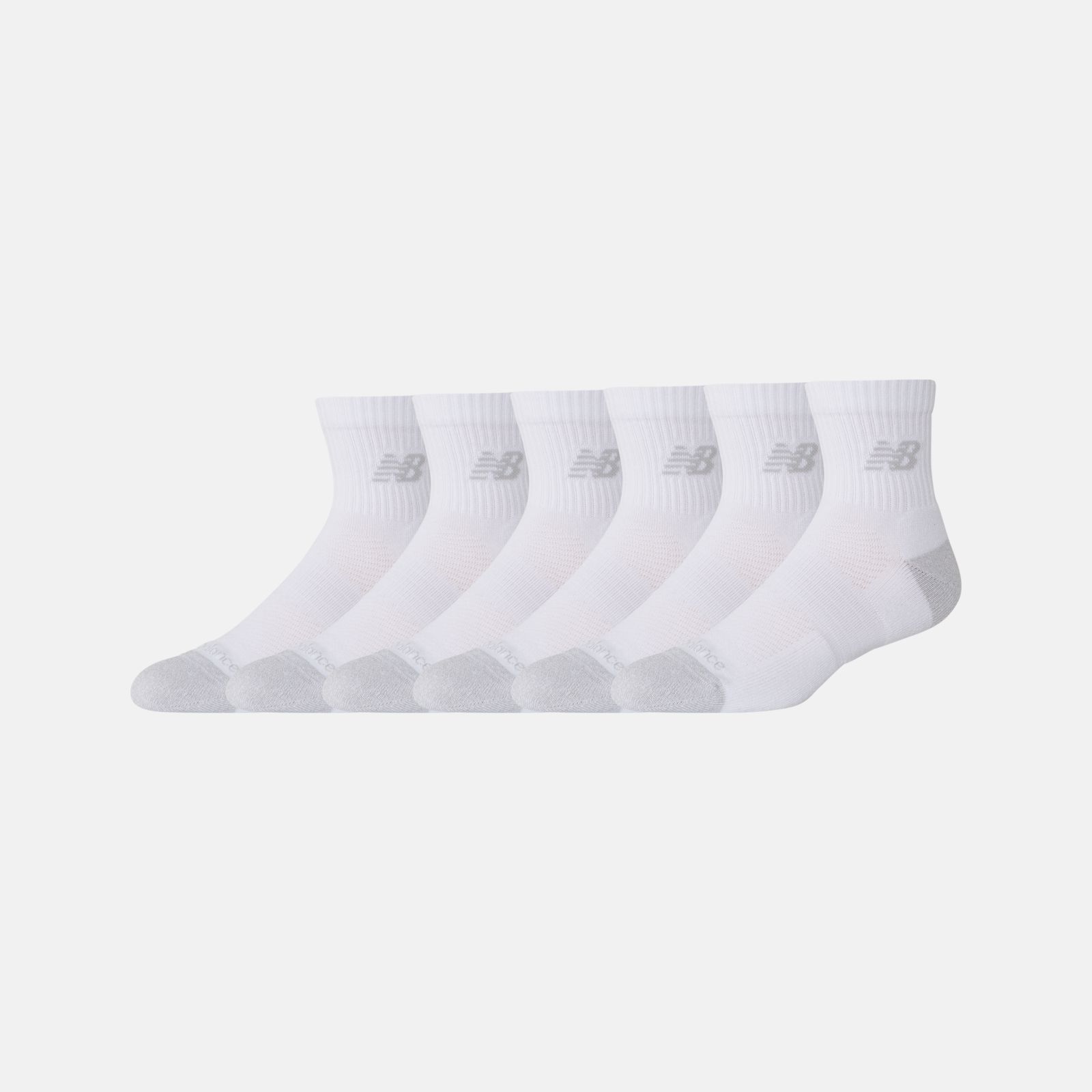 New Balance Medias Active QTR Socks Pack x6 LAS65202, White, swatch