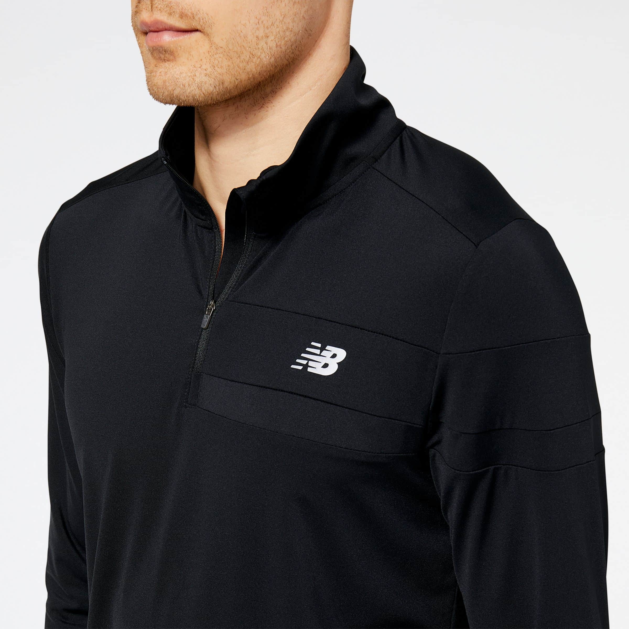 New Balance MT23227BK Accelerate Half Zip, Black, large