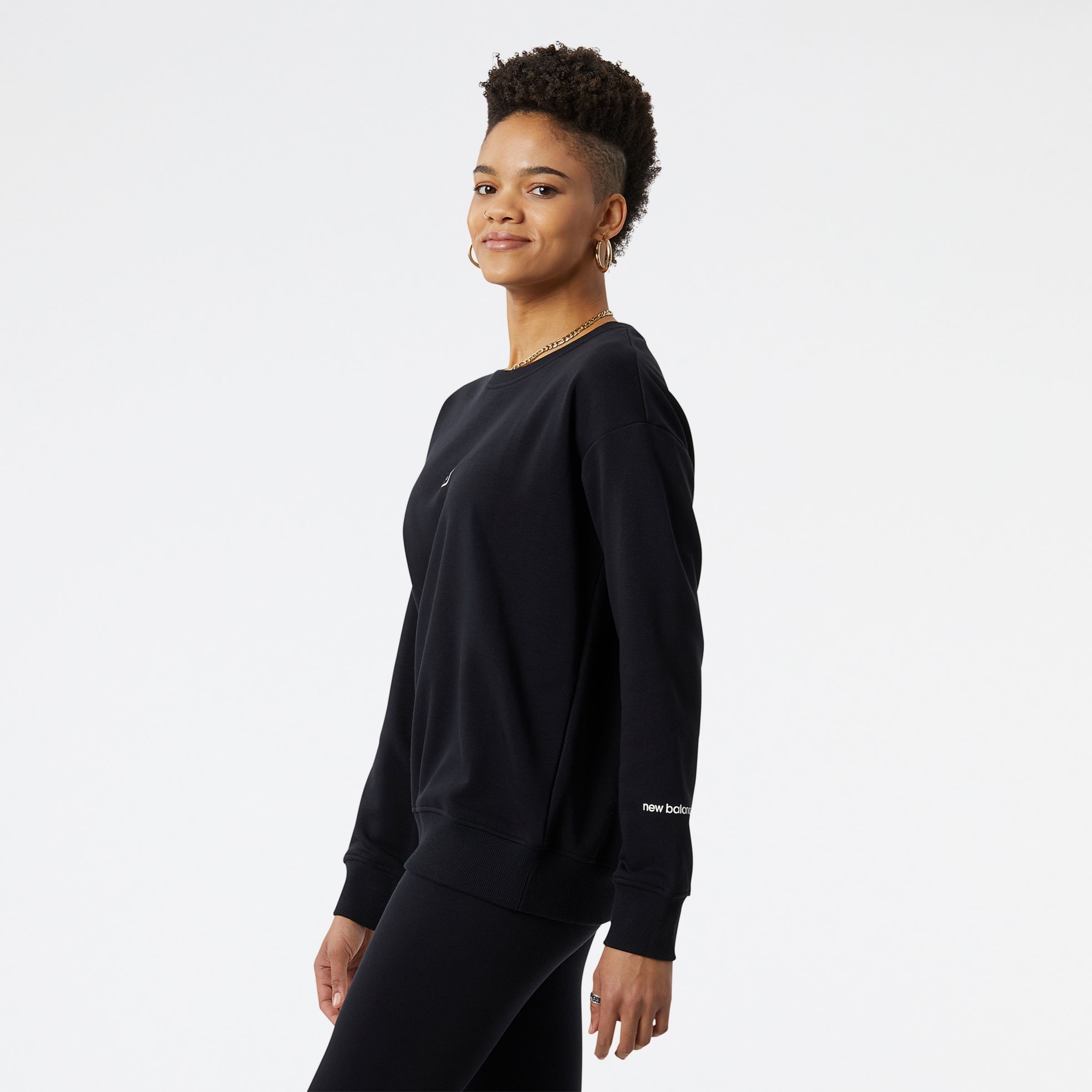 New Balance WT23514BK  NB Essentials Crew, Black, large