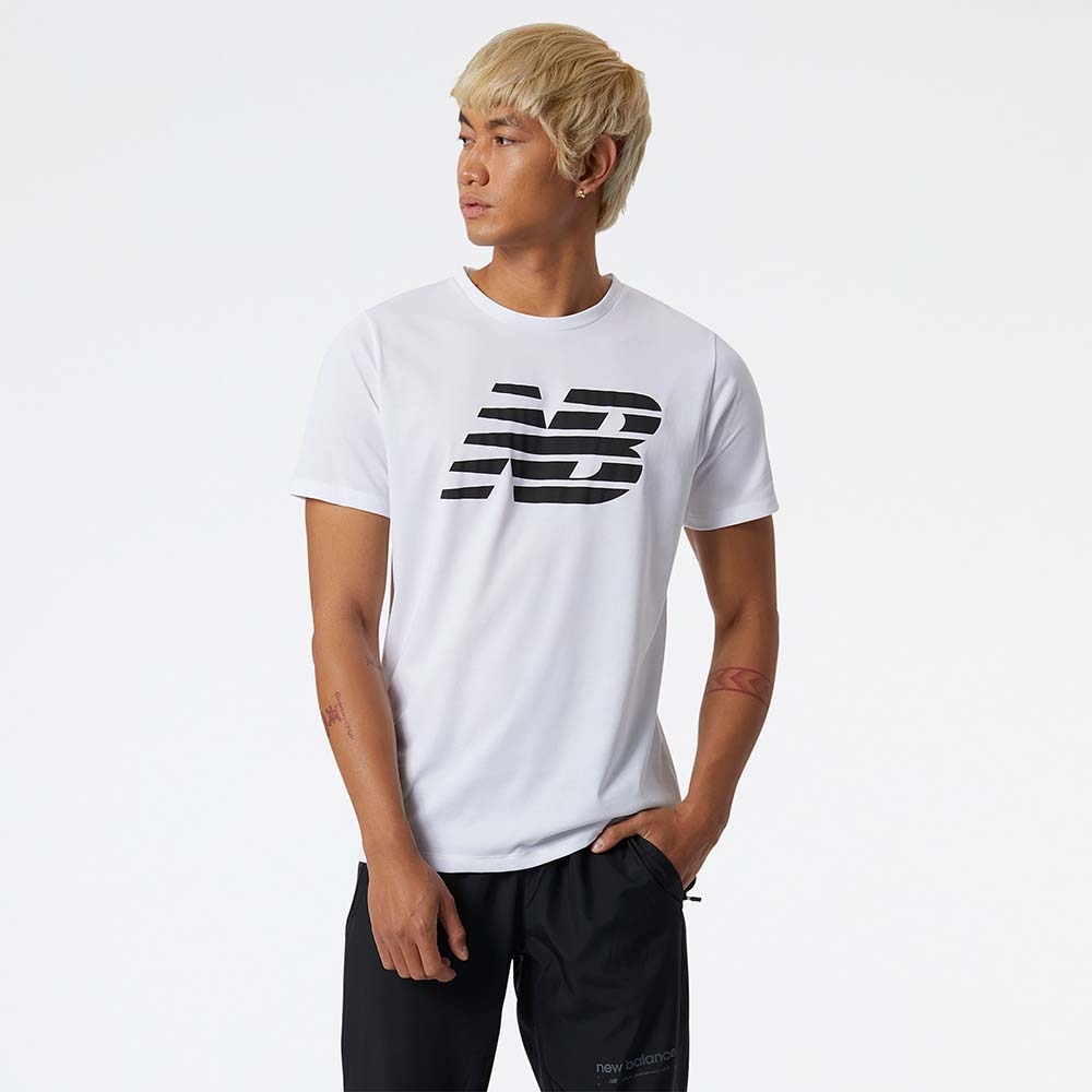 New Balance Remera Graphic Heathertech MT11071, White, large