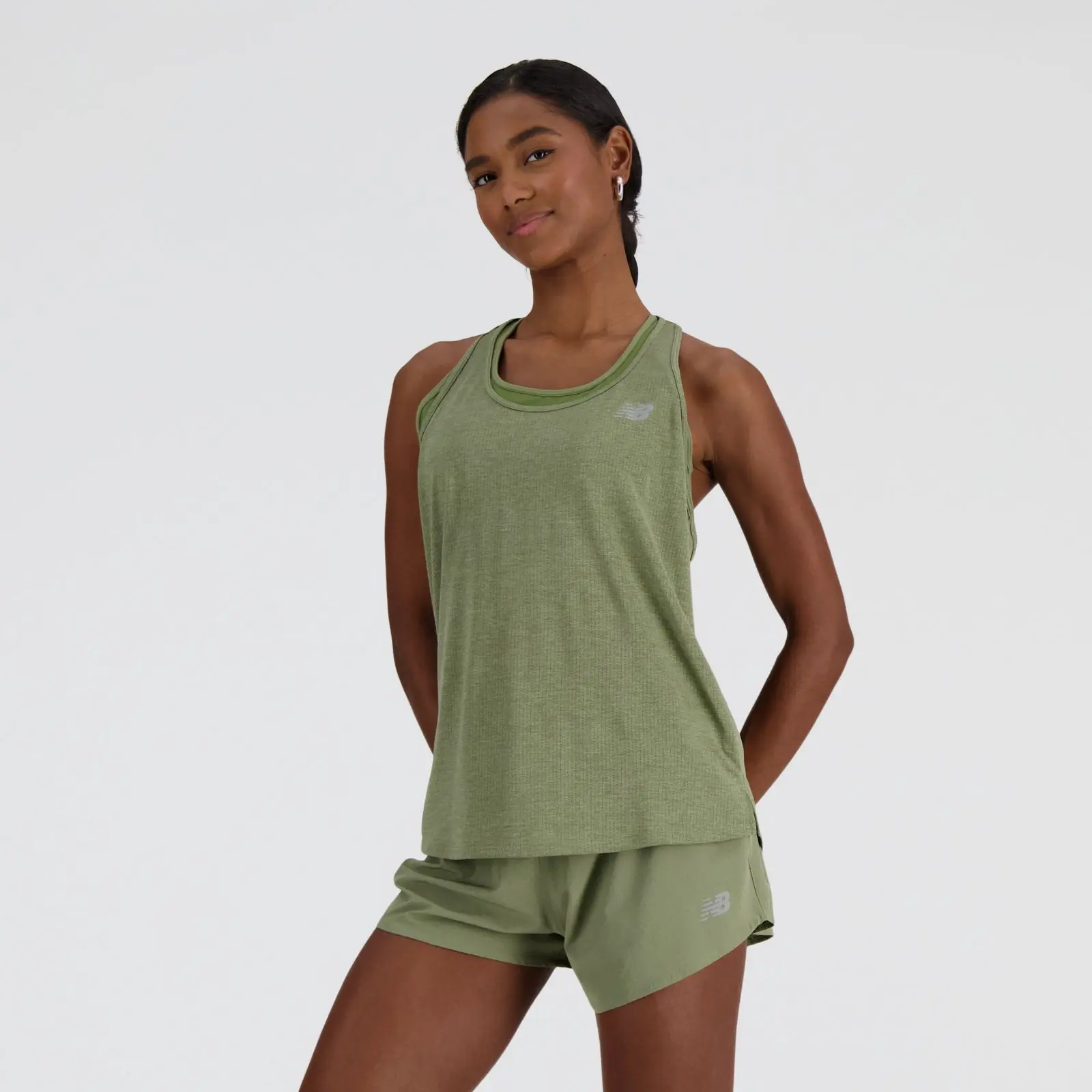New Balance WT41250 ATHLETICS TANK, dark olivine, swatch