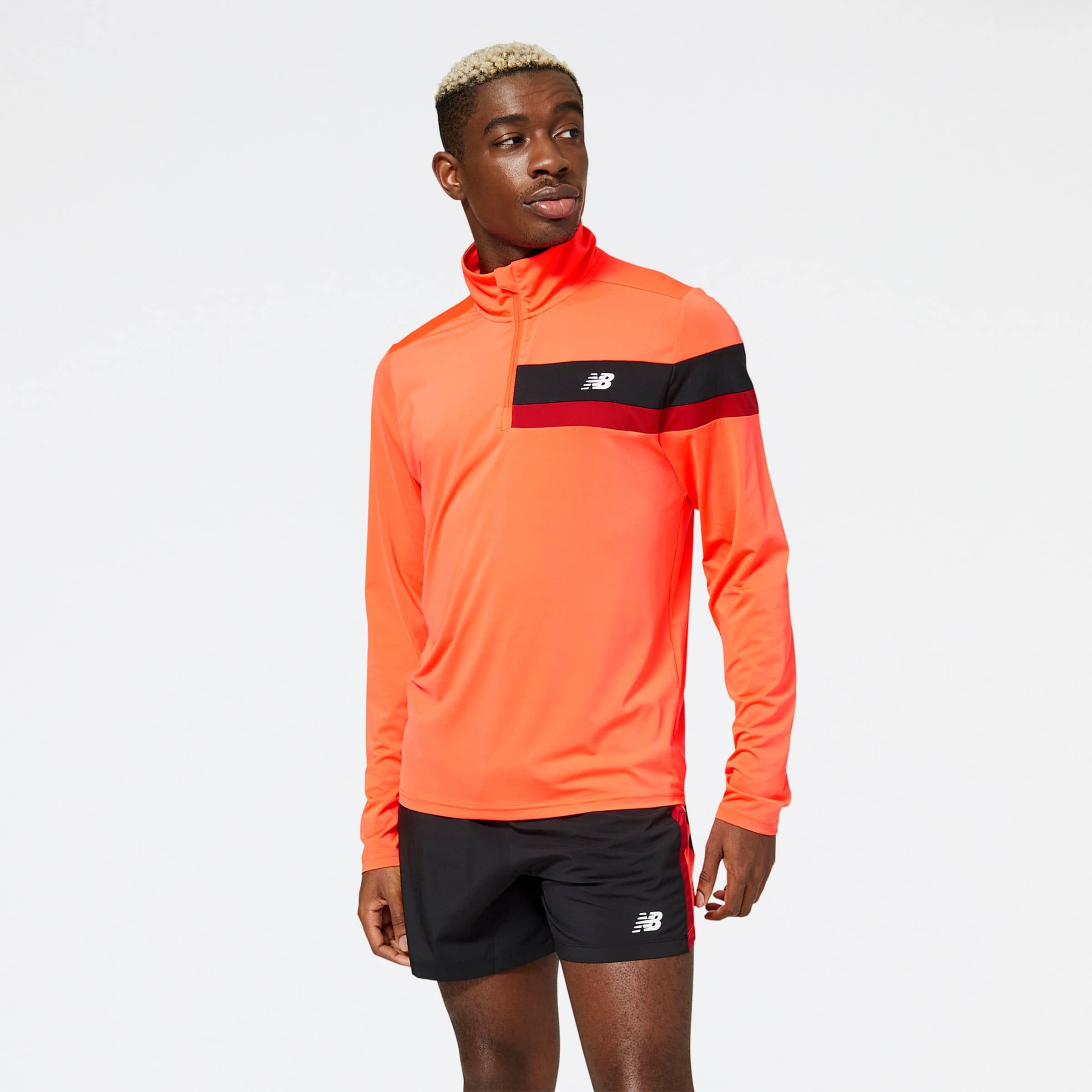 New Balance Buzo Accelerate Half Zip MT23227, Orange, swatch