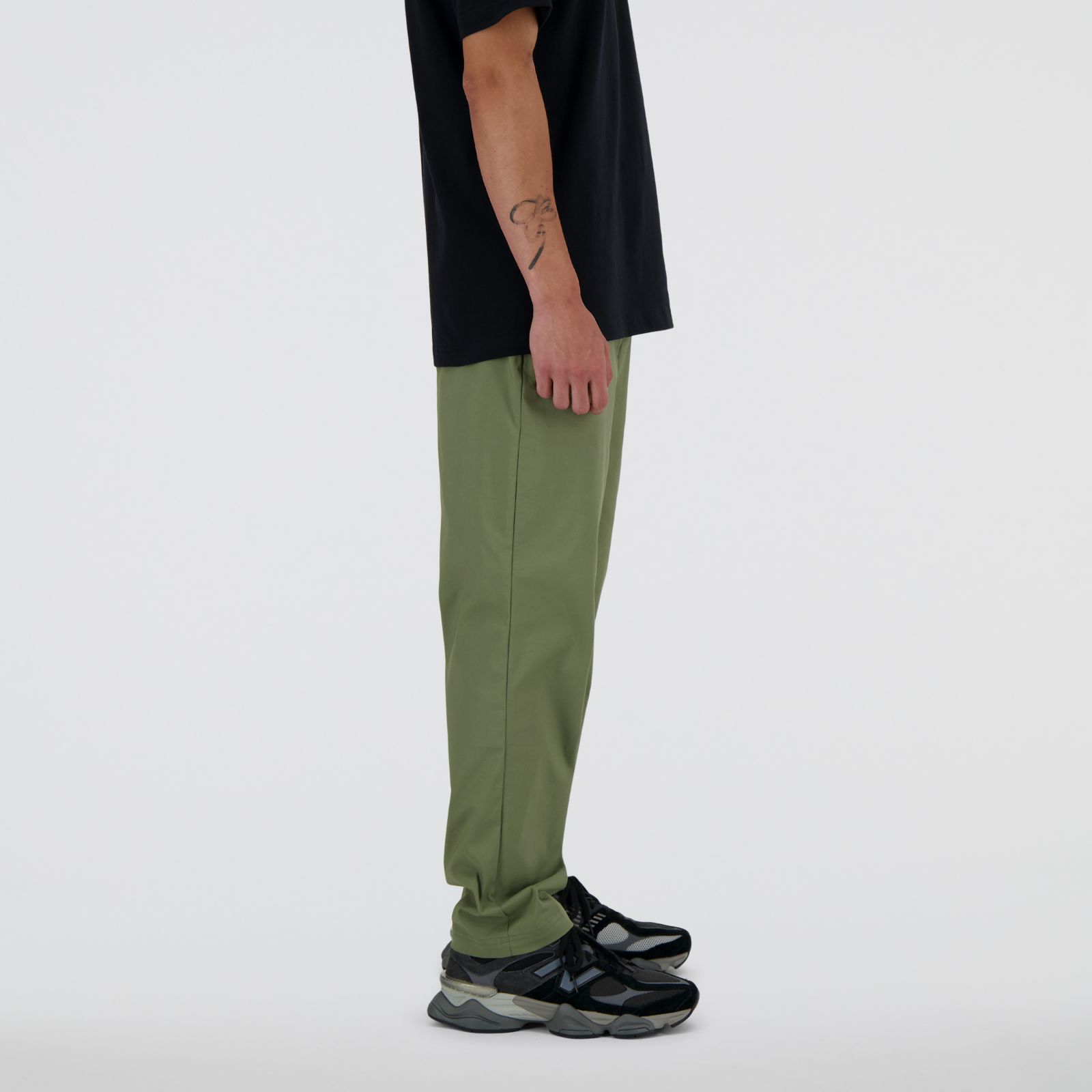 New Balance MP41575DEK Twill Straight Pant, Dark olivine, large