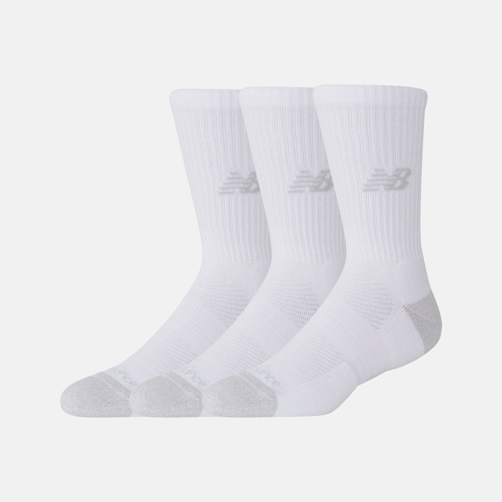 New Balance Medias Active Crew Socks Pack x3 LAS35203, White, swatch