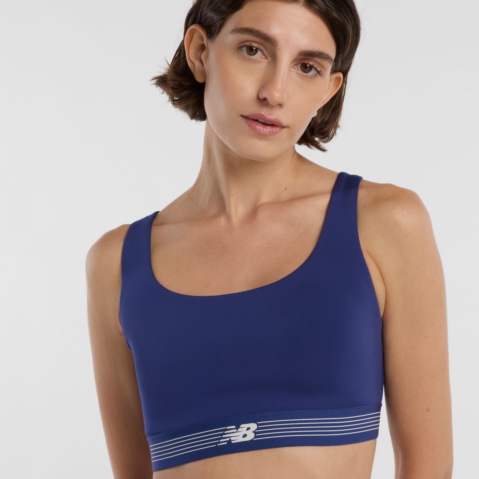 New Balance WB61Q0QKBUY AC Train Bra Women, Blue/Oyster, large image number 2