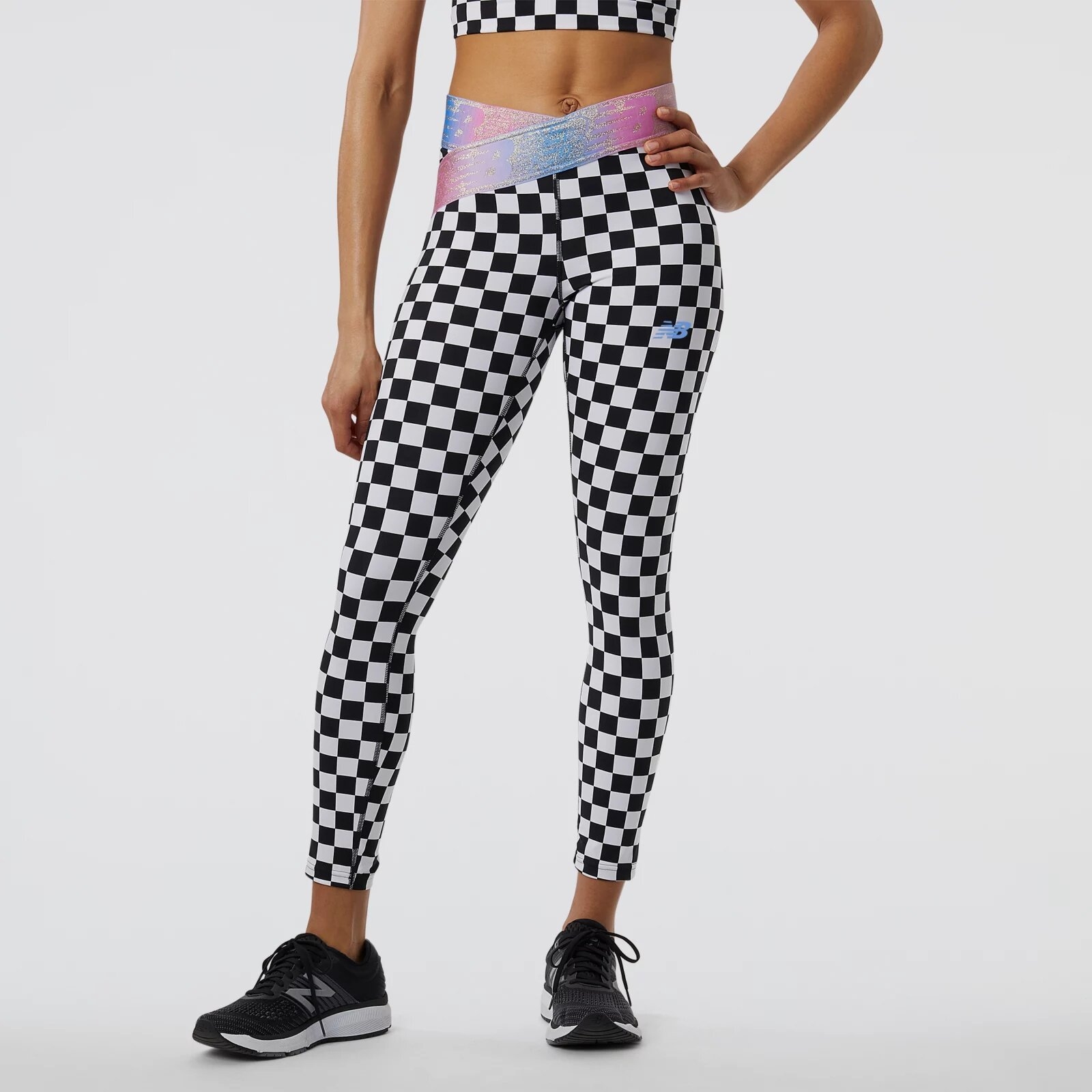 New Balance Calza Relentless Crossover Printed High Rise 7/8 Tight WP21178, Print white, swatch