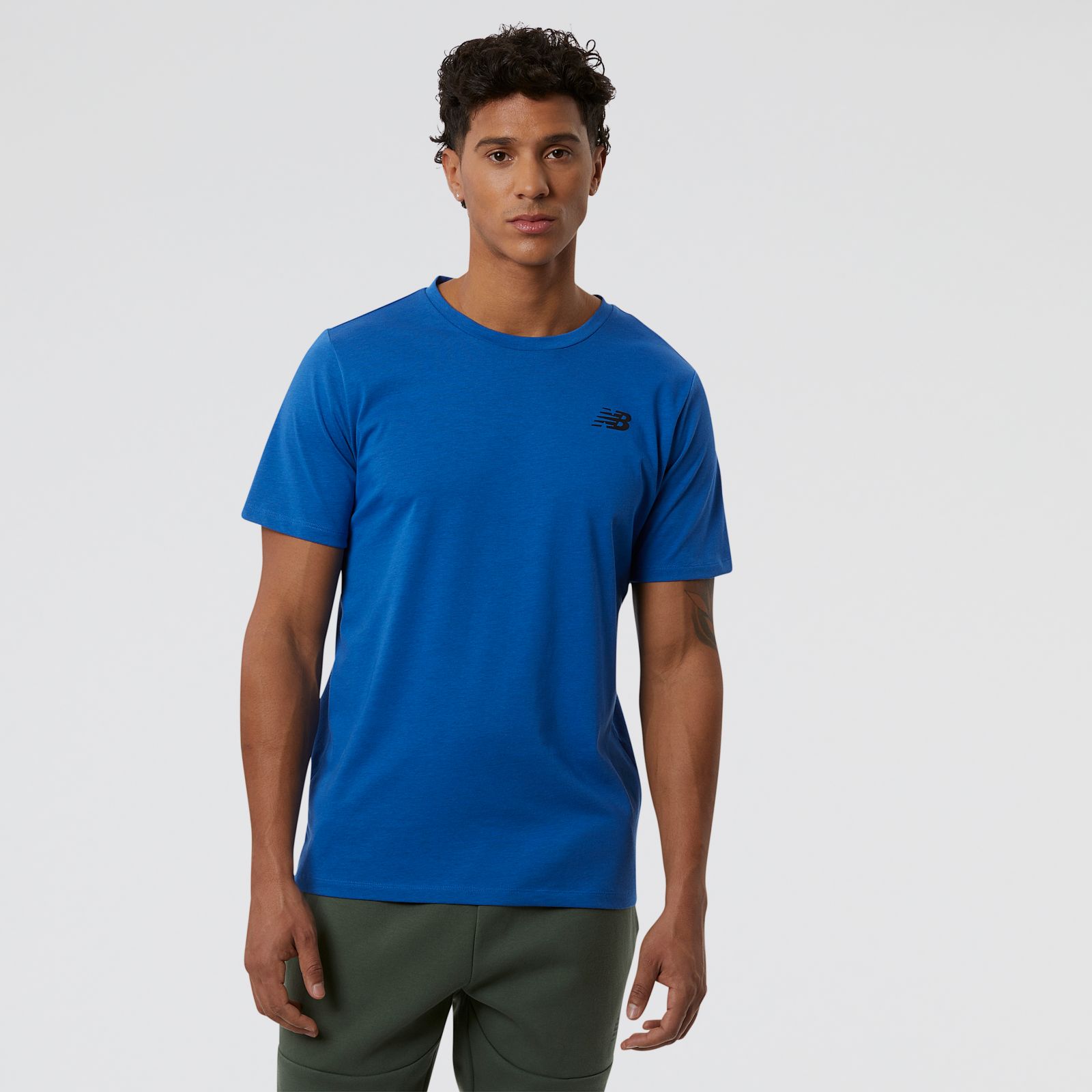 New Balance Remera Heathertech Tee MT11070, Blue, swatch