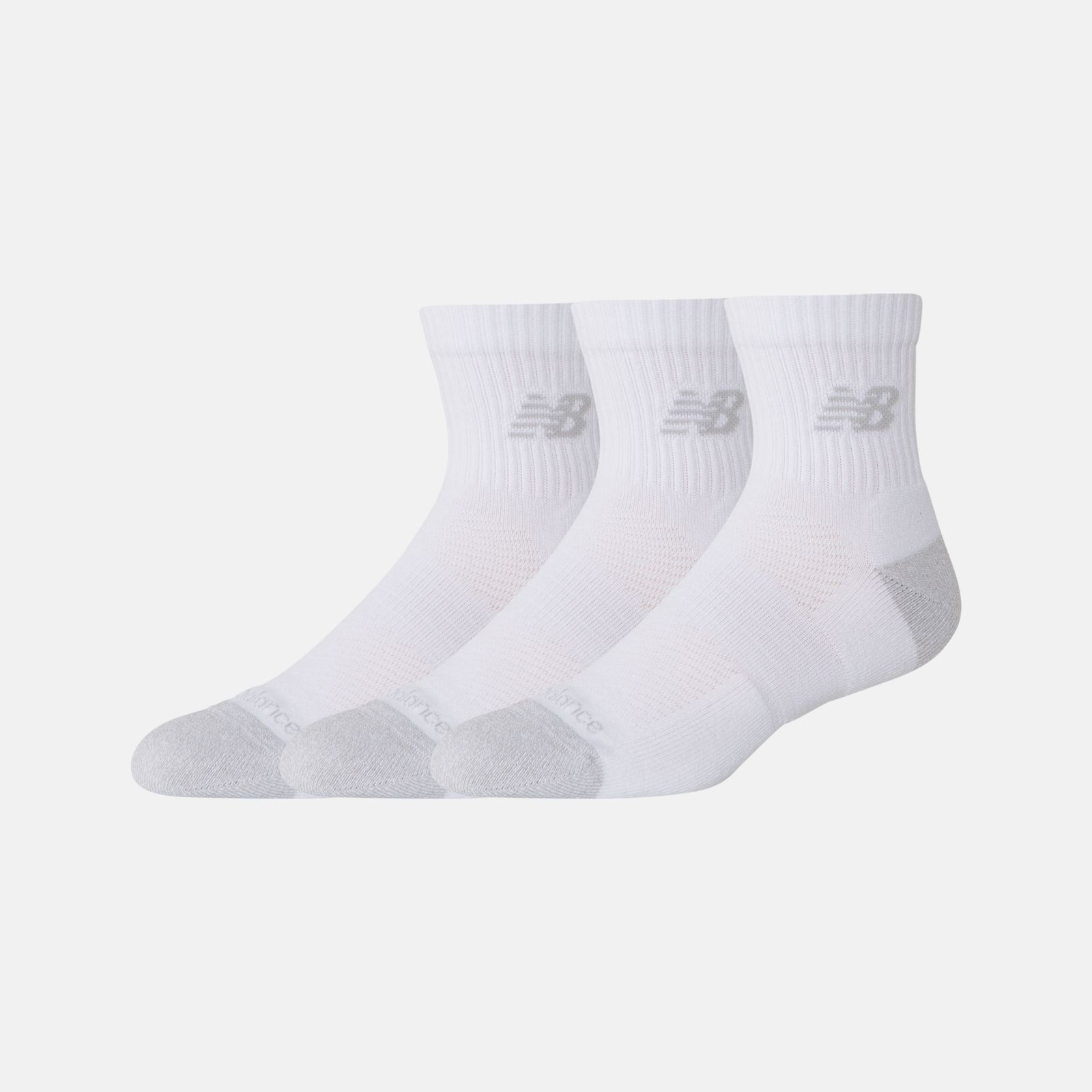 New Balance Medias Active QTR Socks Pack x3 LAS35204, White, swatch