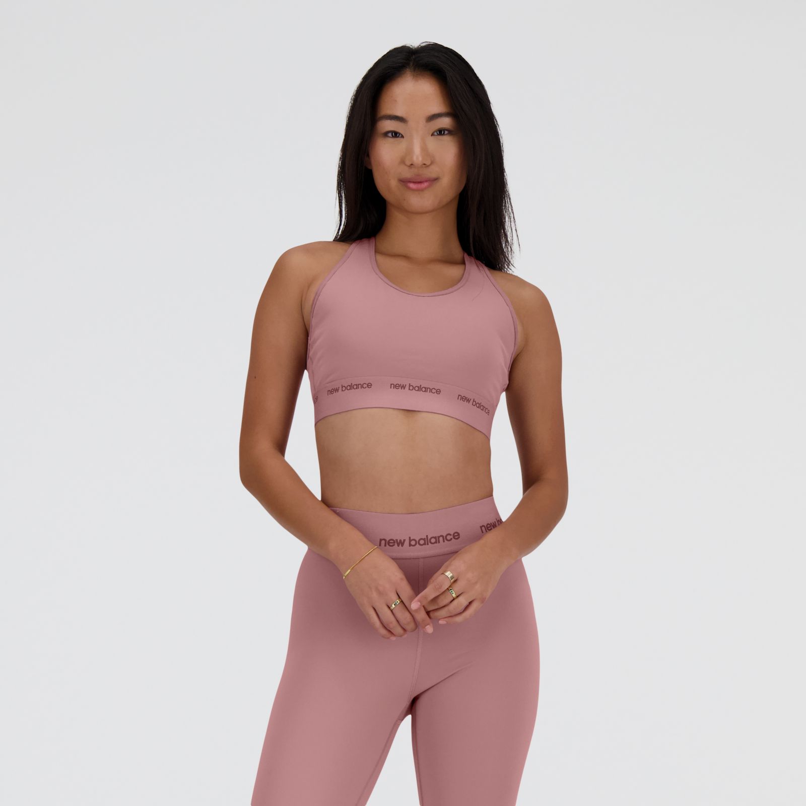 New Balance Crop top NB Sleek Medium Support Sports Bra WB41048, Pink, swatch