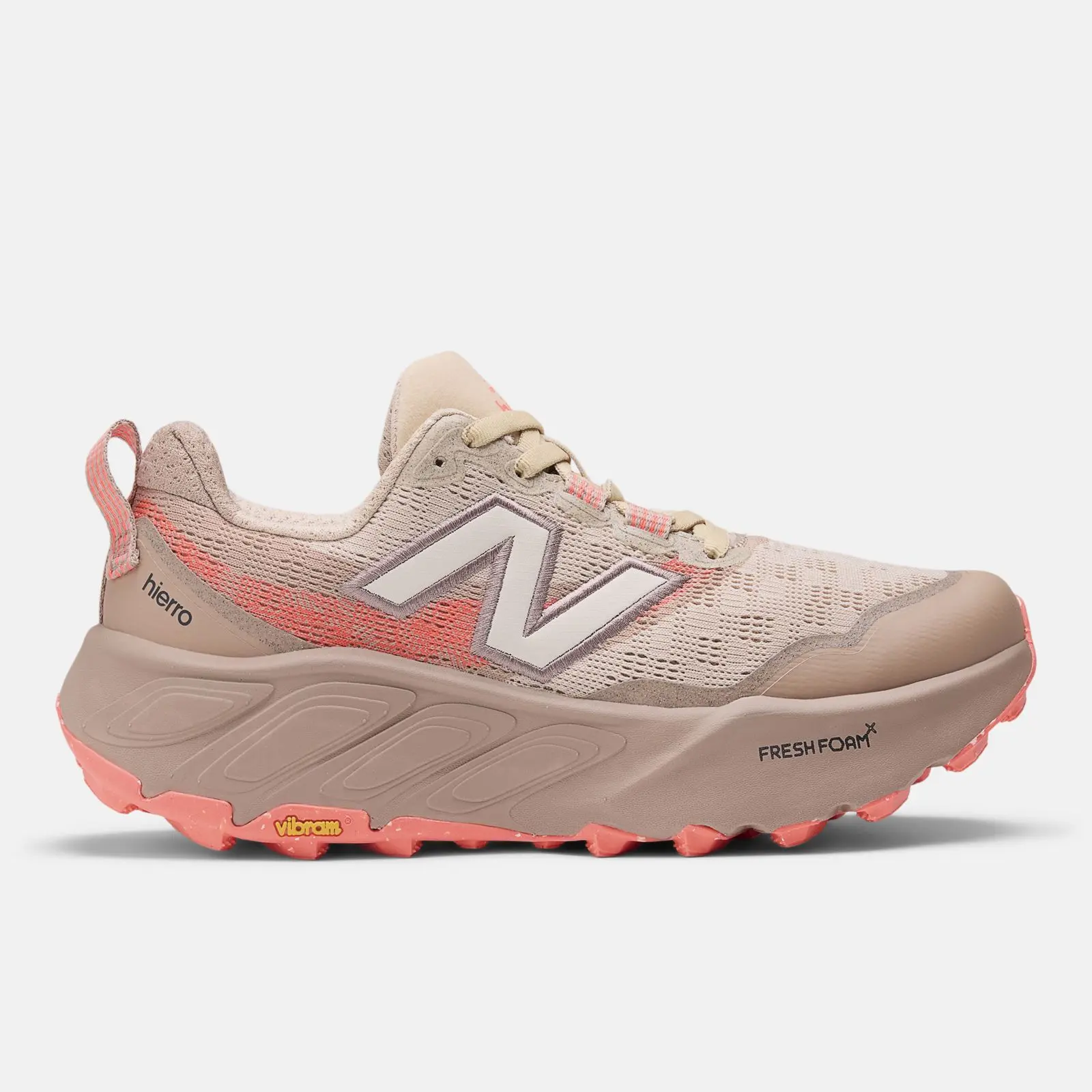 New Balance Fresh Foam X Hierro v9, Desert clay/flat taupe/urgent red, swatch