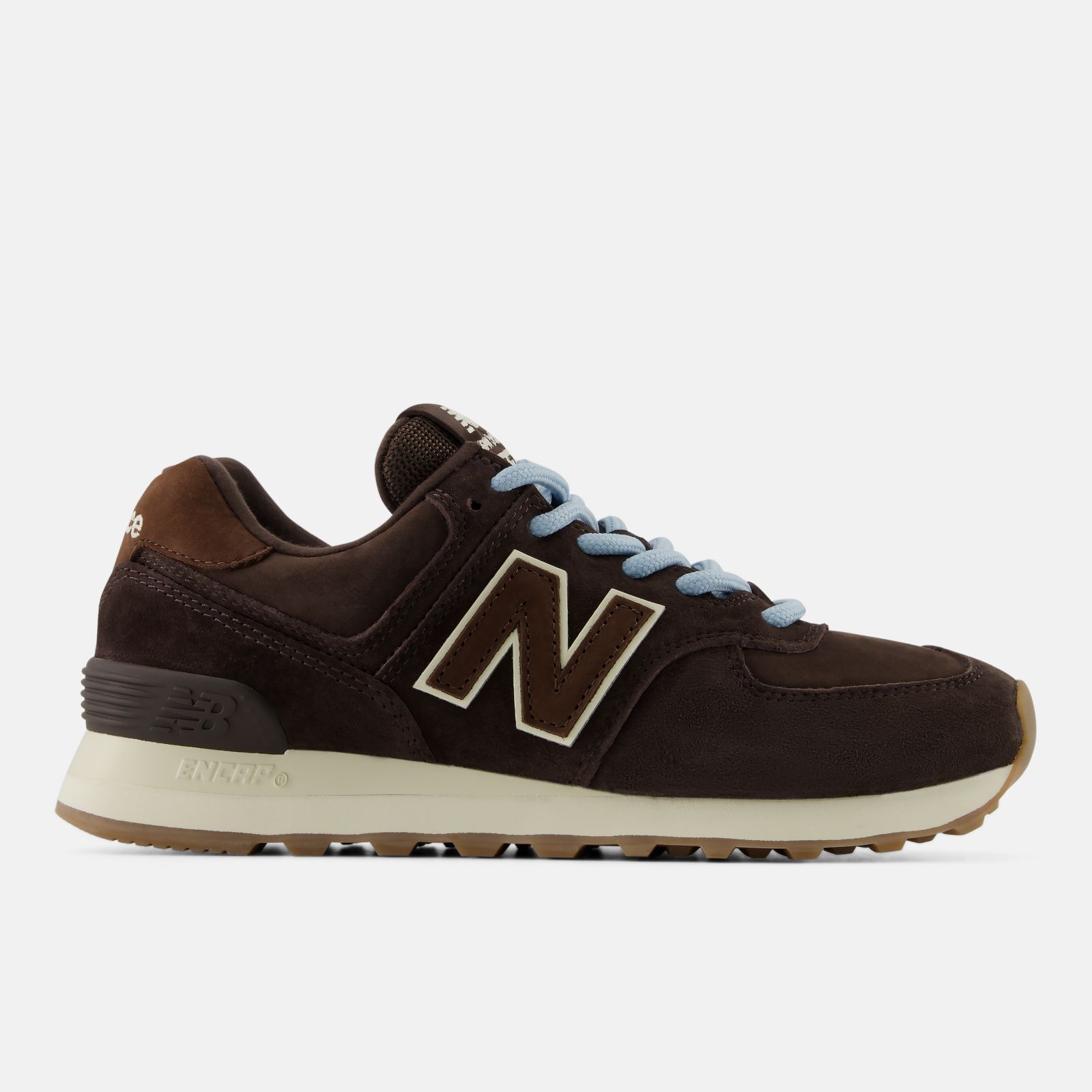 New Balance 574, Black Coffee/Angora, swatch