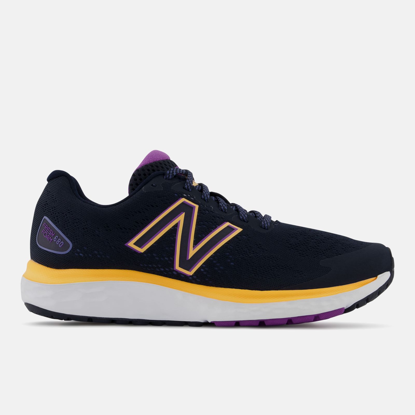 New Balance Fresh Foam 680 v7, Black/Yellow, swatch