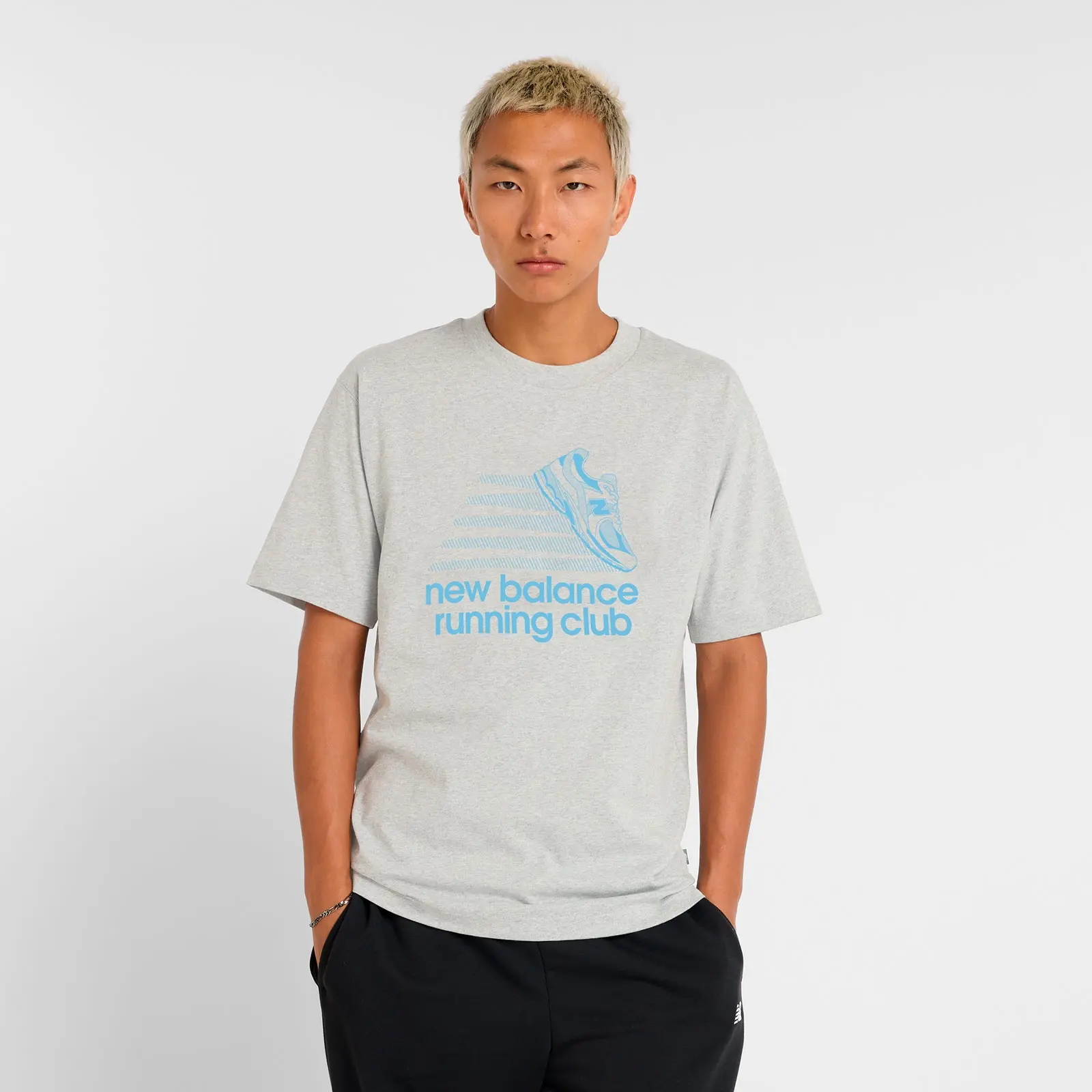 New Balance Remera Athletics Running Club T-Shirt MTA51909, Ash heather, swatch