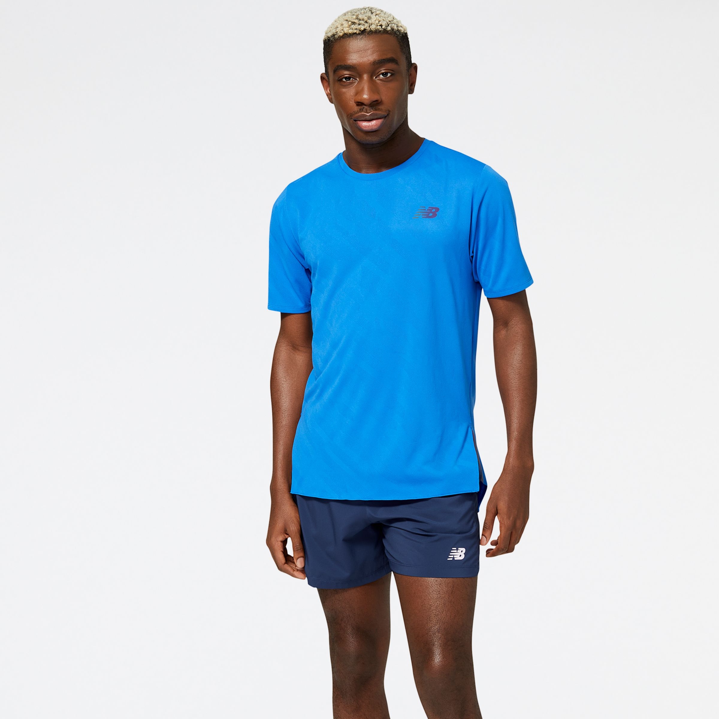 New Balance Remera Q Speed Jacquard MT23281, Blue, swatch