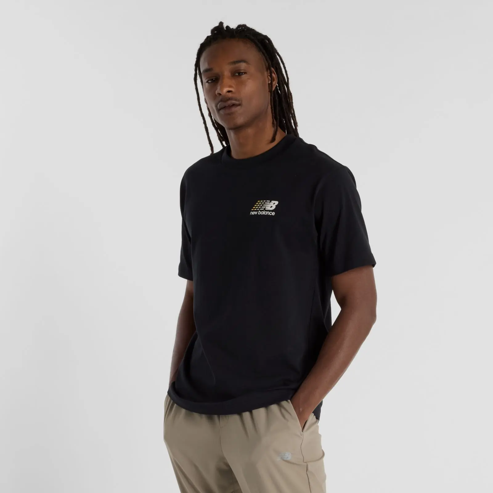 New Balance Remera Athletics Multi Color Logo T-Shirt, Black, swatch