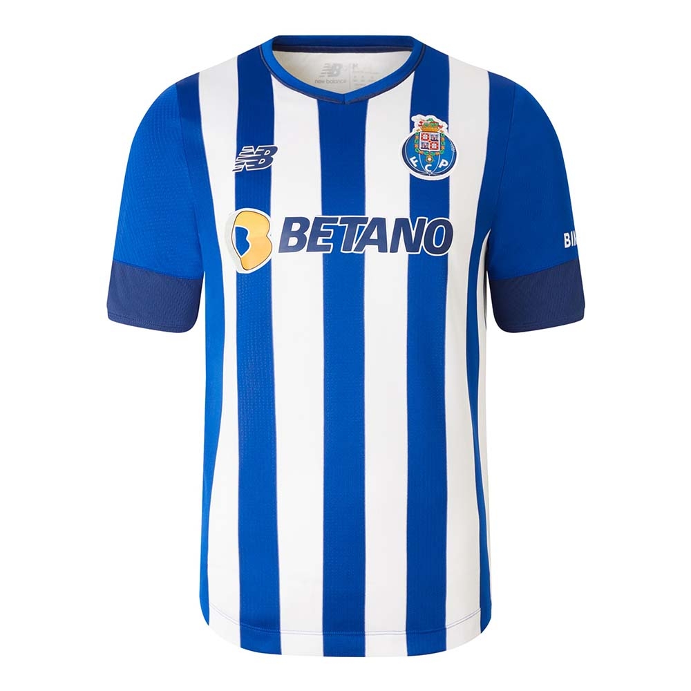 New Balance Camiseta Porto Home SS Jersey MT230060, White/Light blue, large