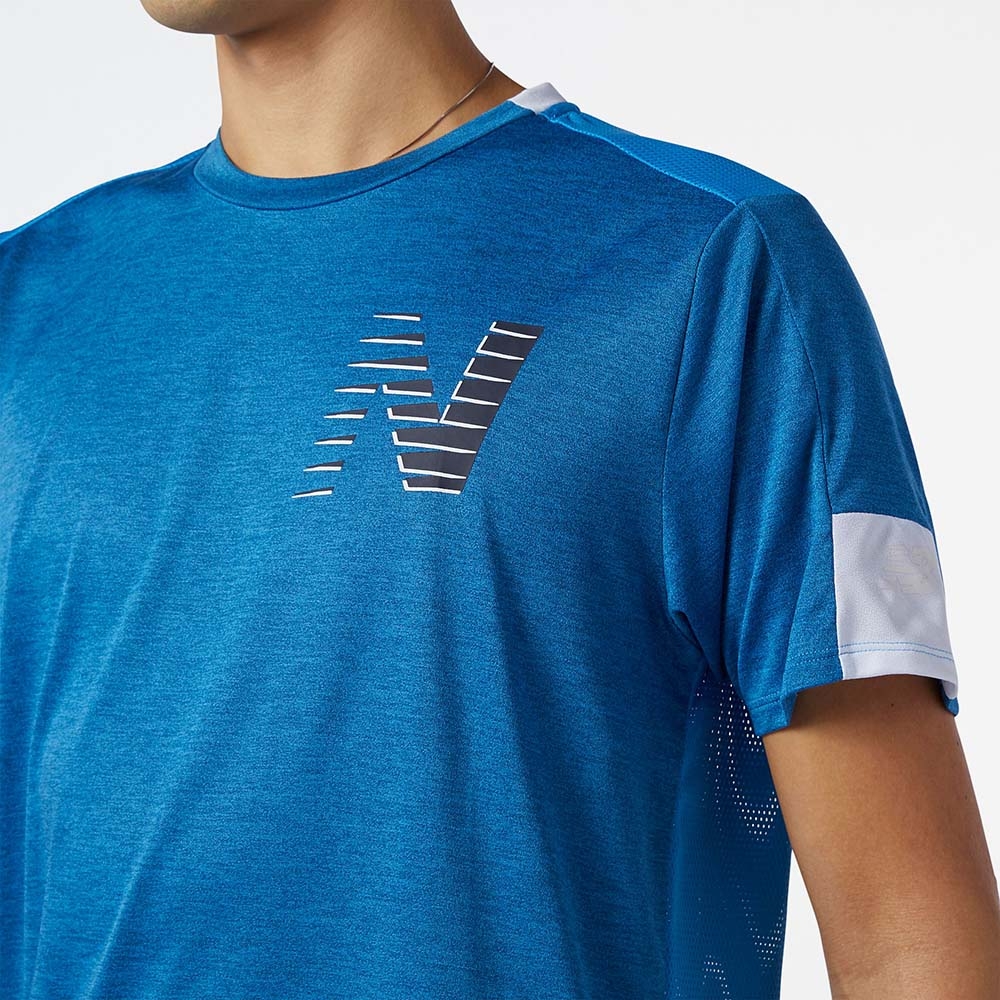 New Balance Remera Printed Fast Flight MT11241, Royal, large