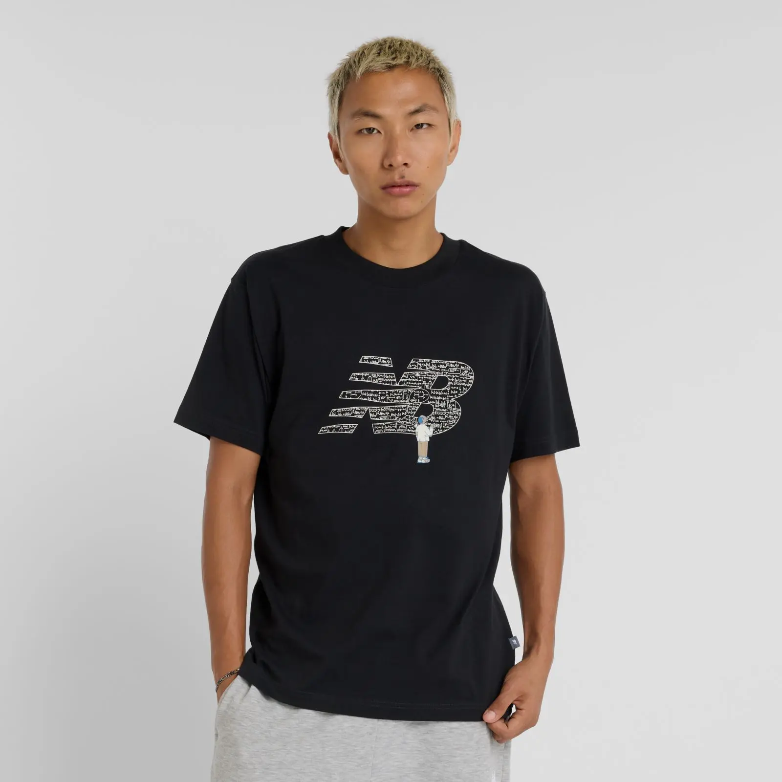 New Balance Remera Chalk Board Logo T-Shirt MTA51917, Black, swatch