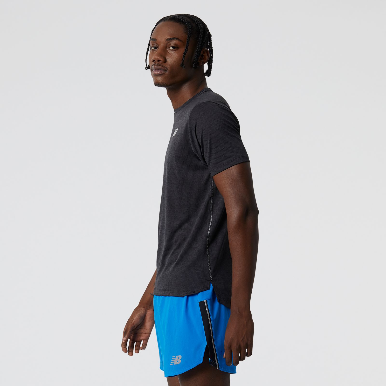 New Balance MT21262BK Impact Run Short Sle, Black, large