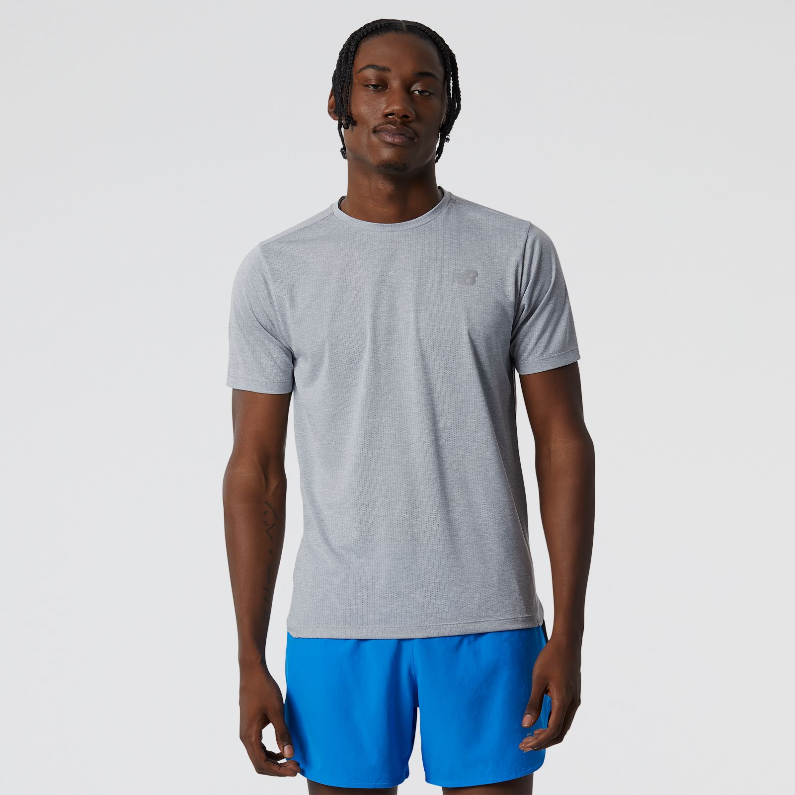 New Balance Remera Impact Run MT21262, Grey, swatch