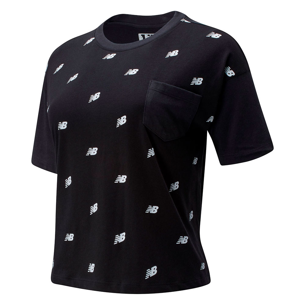 New Balance Remera Classic Oversized Mini All Over WT01853, Black, swatch