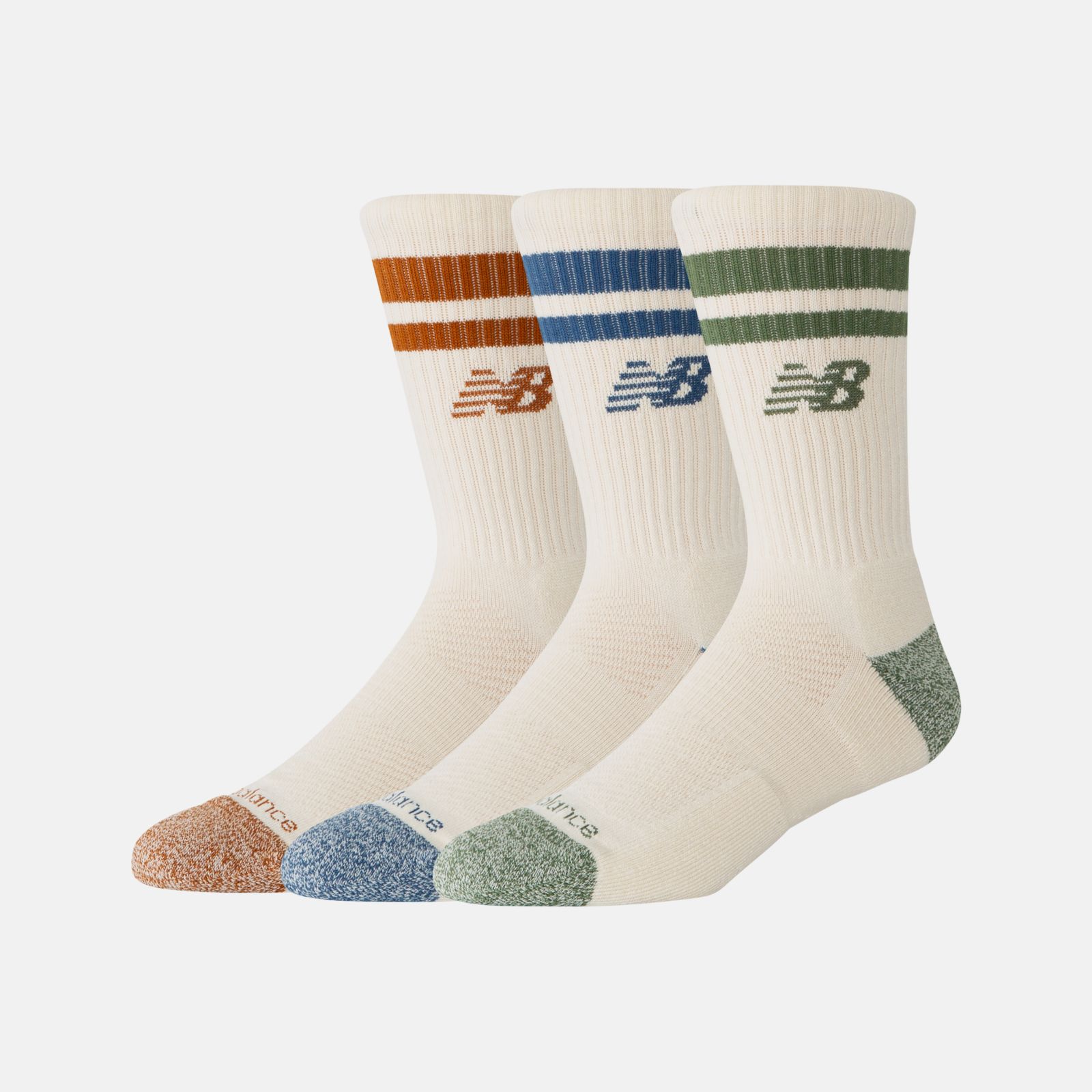 New Balance Medias Active Premium Stripe Crew Socks Pack x3 LAS35210, Print/Pattern/Misc, swatch
