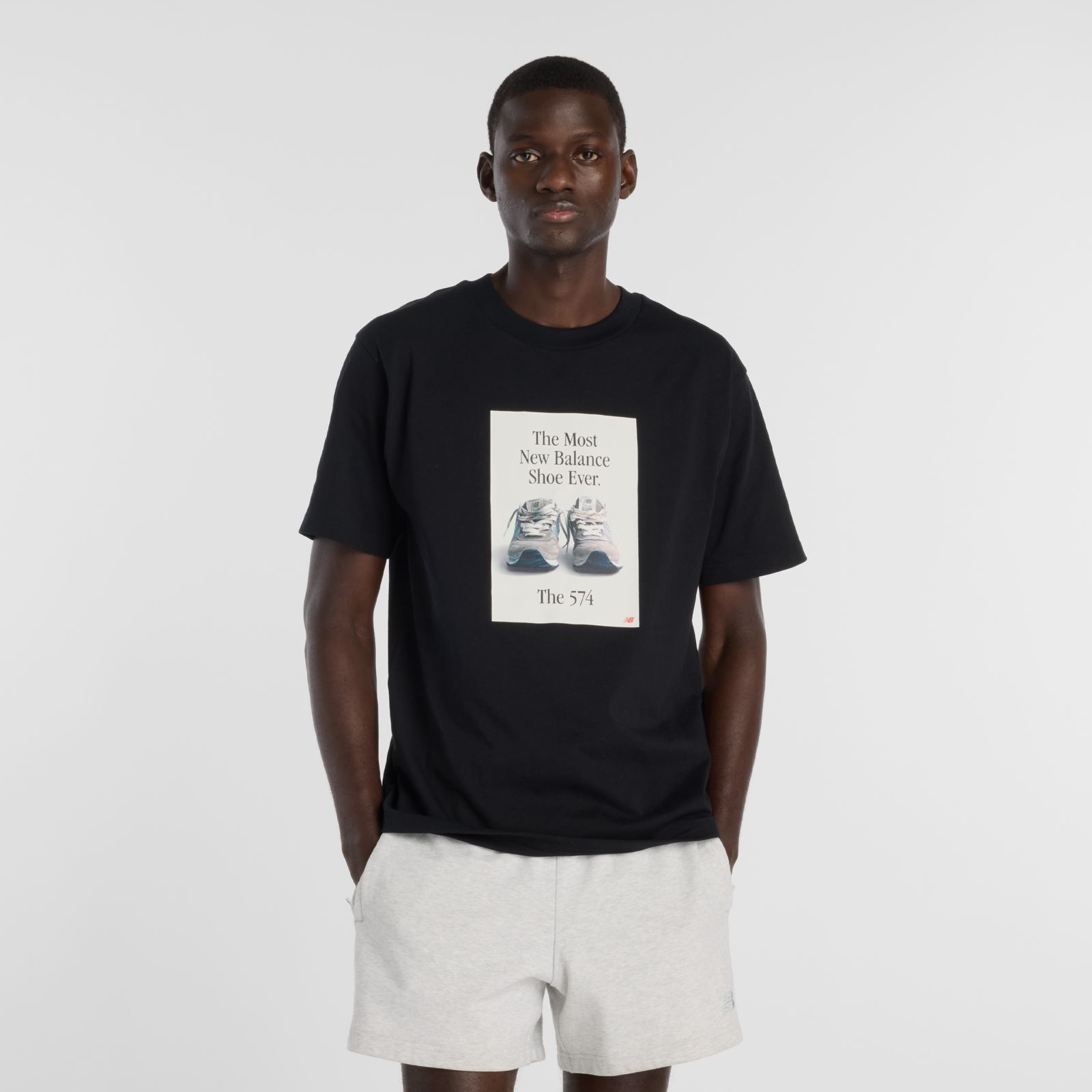 New Balance Remera 574 Ad  MT61B0WF, black, swatch