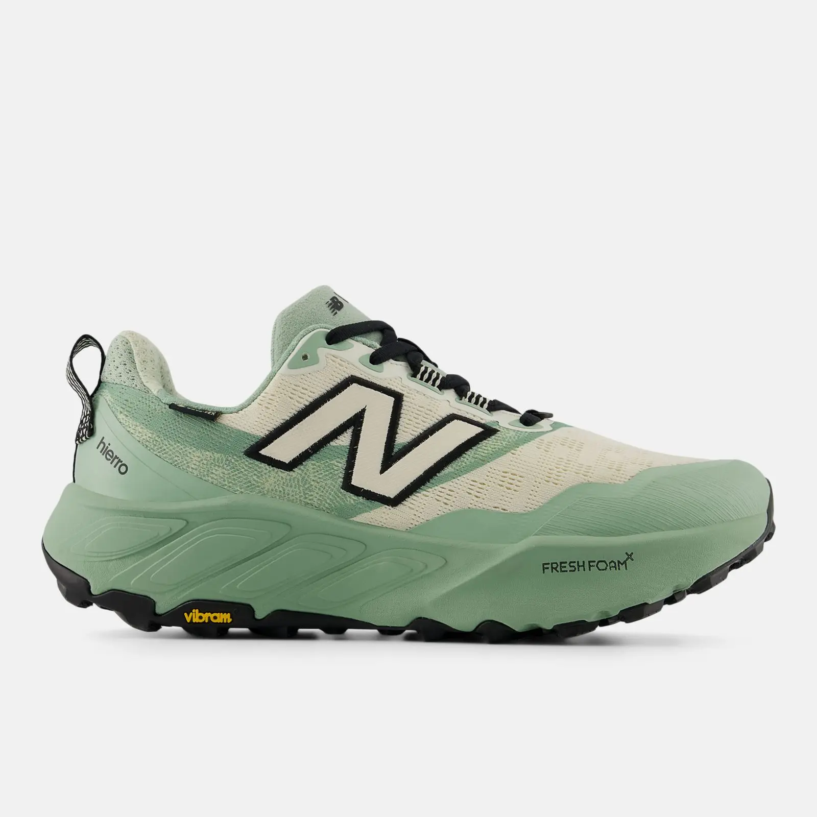 New Balance Fresh Foam X Hierro v9 GORE-TEX&reg;, Mosaic Green/Permafrost/Black, swatch