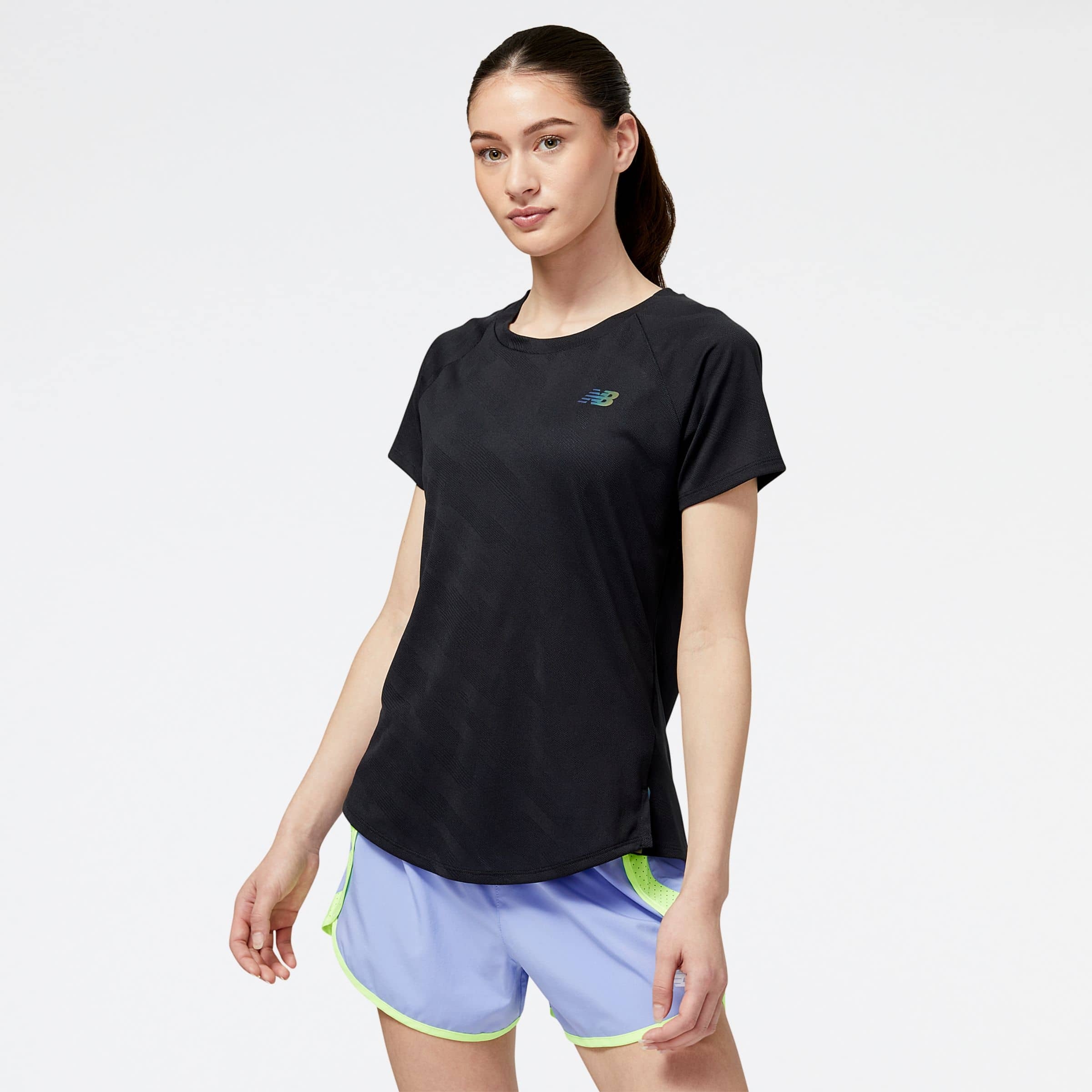 New Balance Remera Q Speed Jacquard  WT23281, Black, swatch