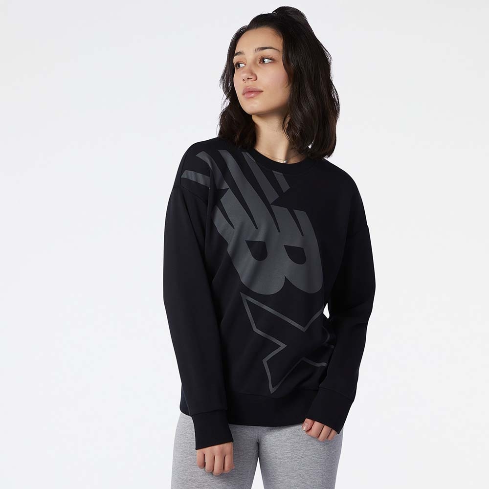 New Balance Buzo Essentials NBX Oversized Crew WT13557, Black, swatch