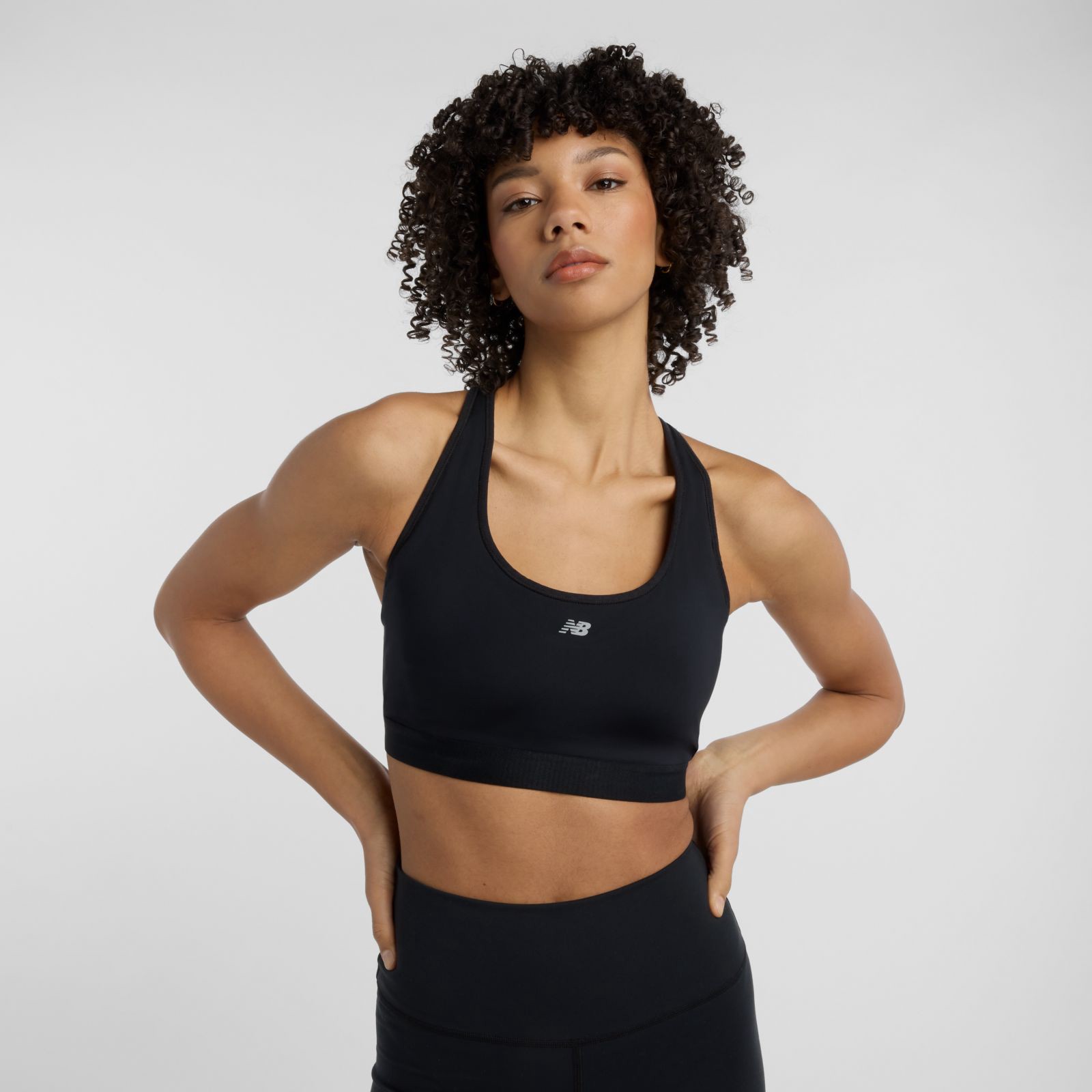New Balance Crop Top NB Essential Run Bra WB51032, black, swatch