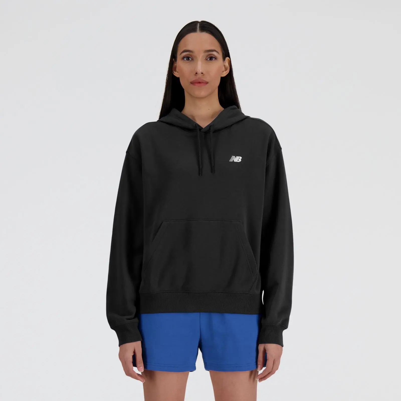 New Balance Buzo Sport Essentials French Terry Hoodie WTA41507, black, swatch