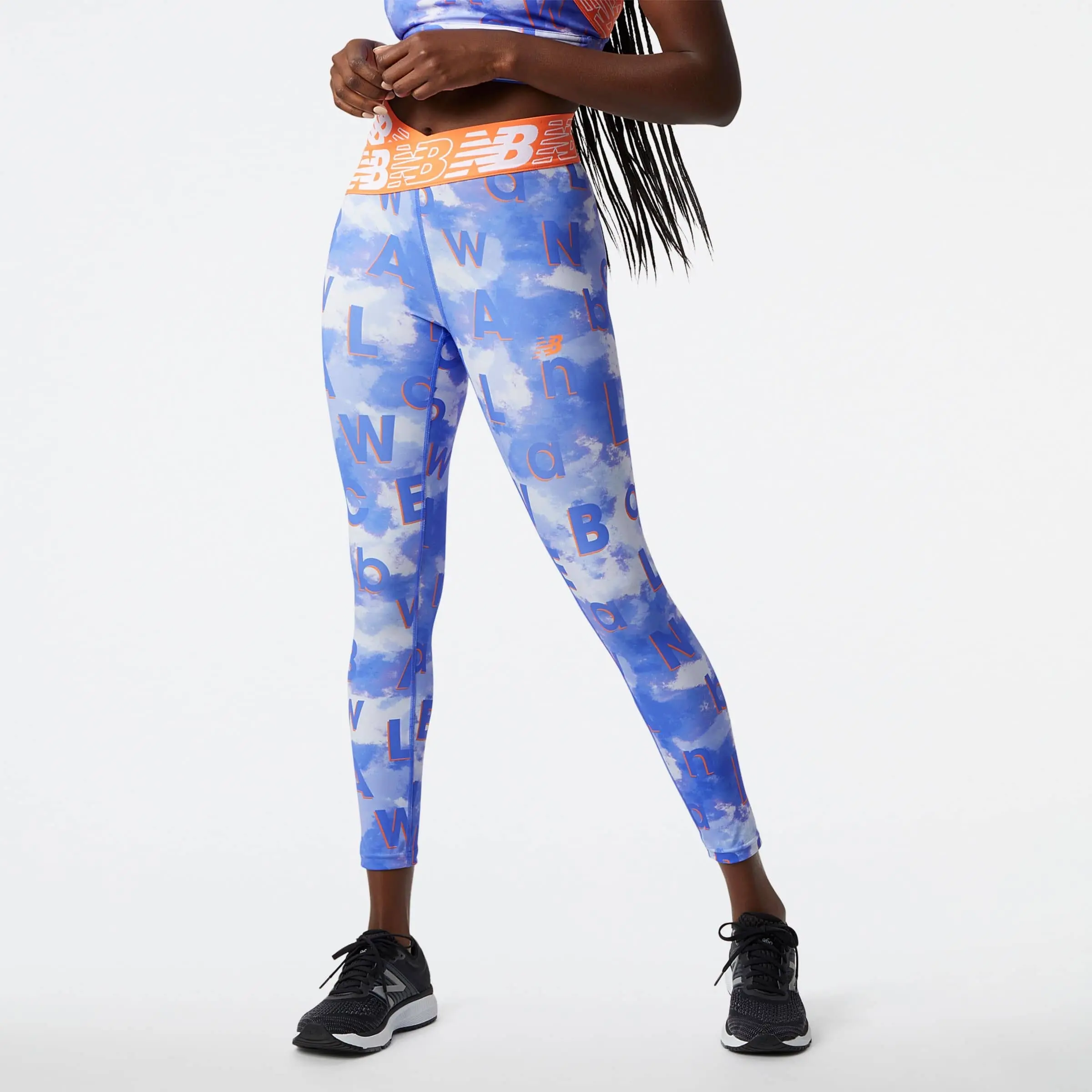 New Balance Calza Relentless Crossover Printed High Rise 7/8 Tight WP21178, Sky, swatch