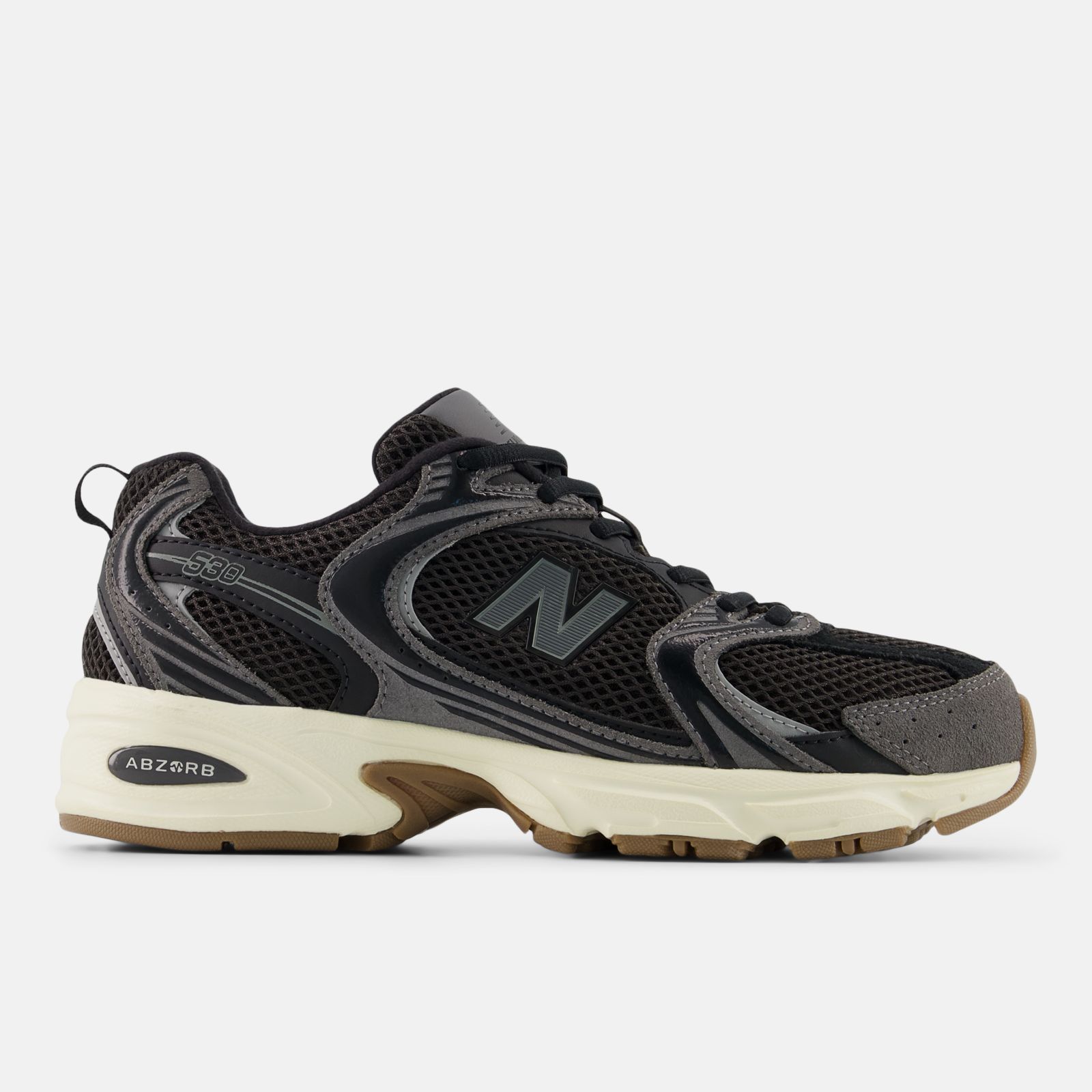 New Balance 530, Black/Castlerock, swatch