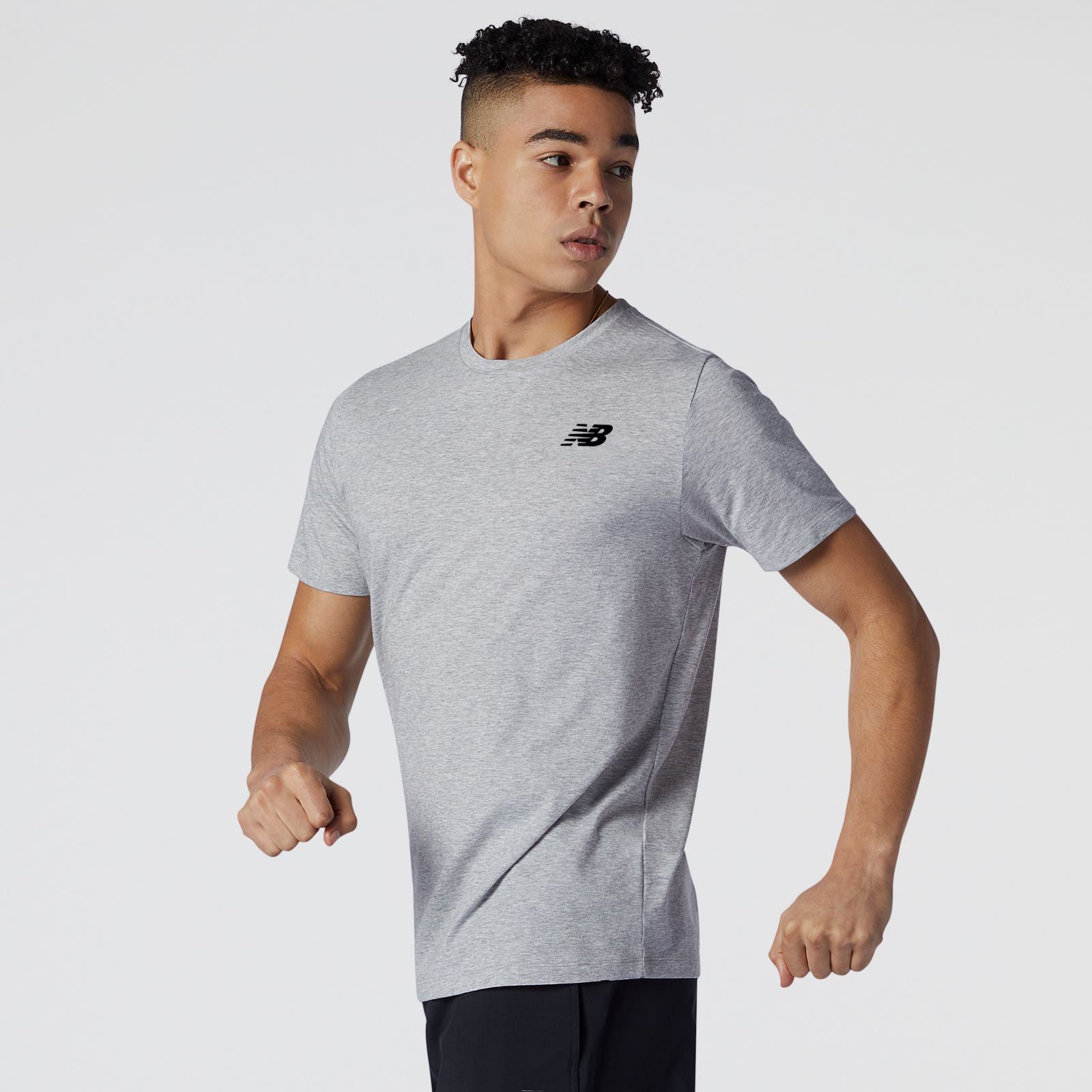 New Balance MT11070AG Heathertech Tee, Grey, large
