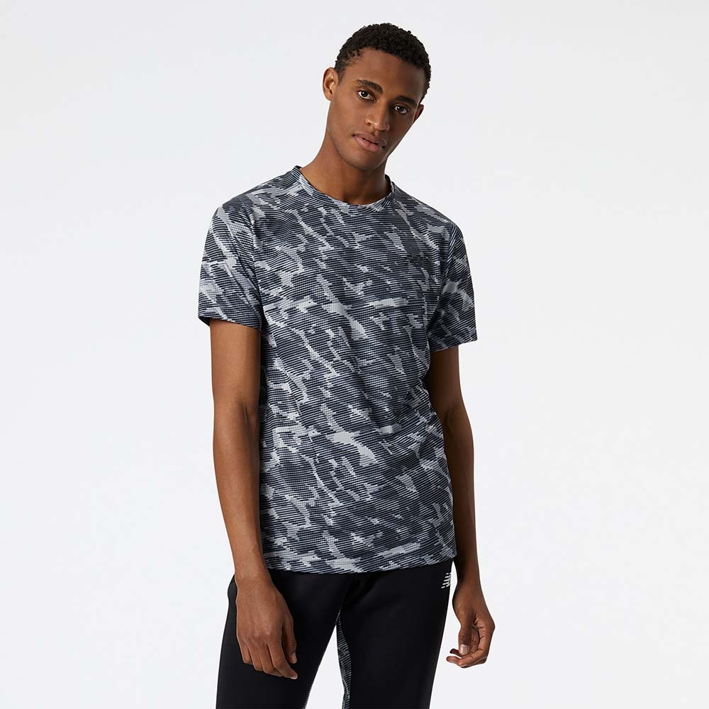 New Balance MT21097BK Tenacity Printed Tee, Black, large