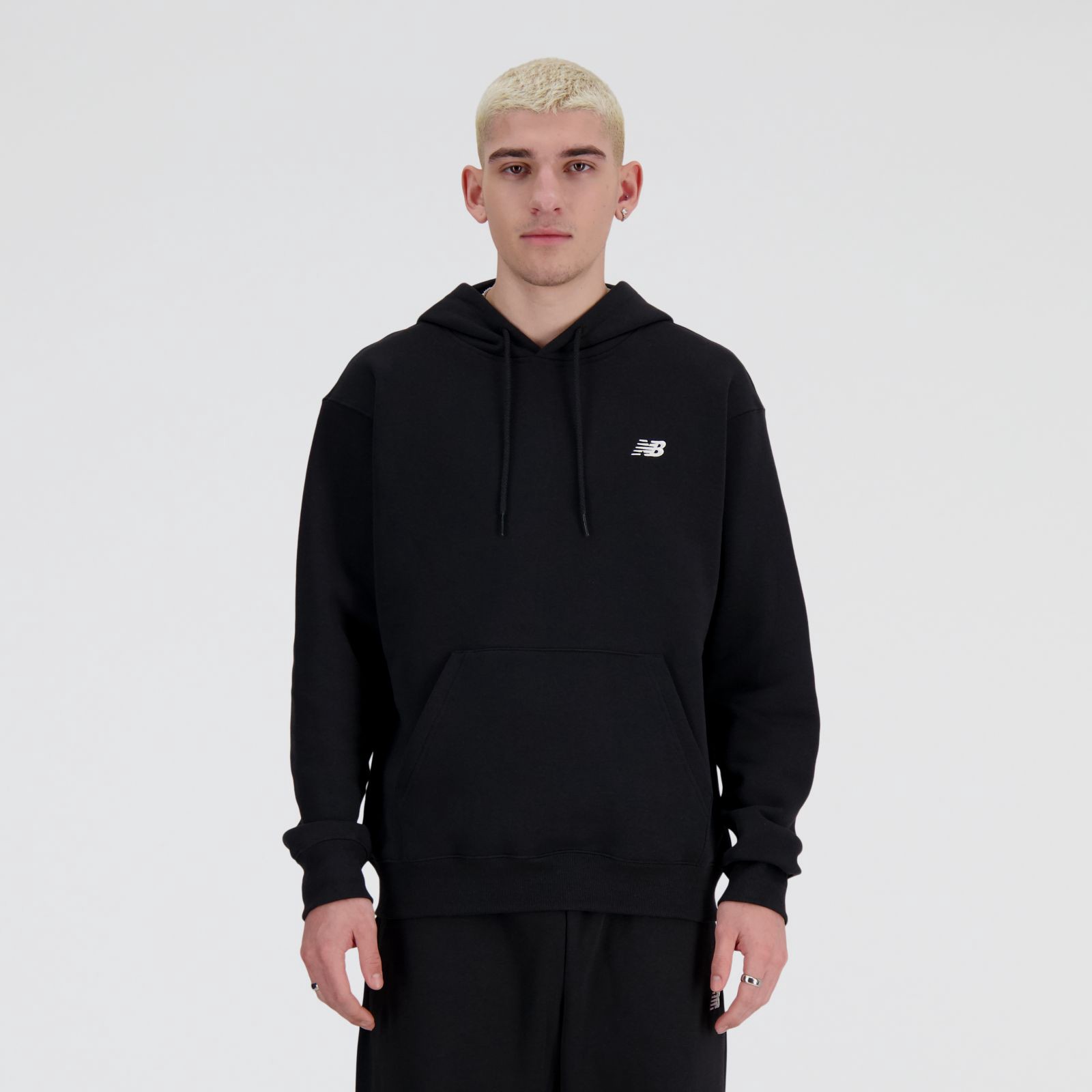 New Balance Buzo Small Logo French Terry Hoodie MTA41508, black, swatch
