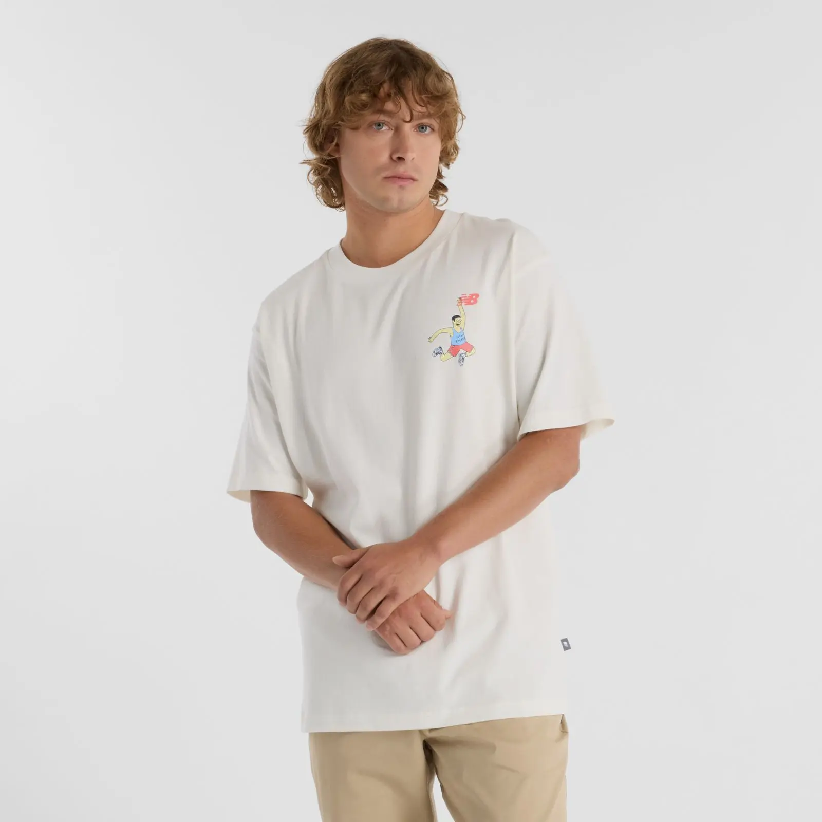 New Balance Remera Athletics Hoops Cartoon T-Shirt MTA51934, Sea salt, swatch