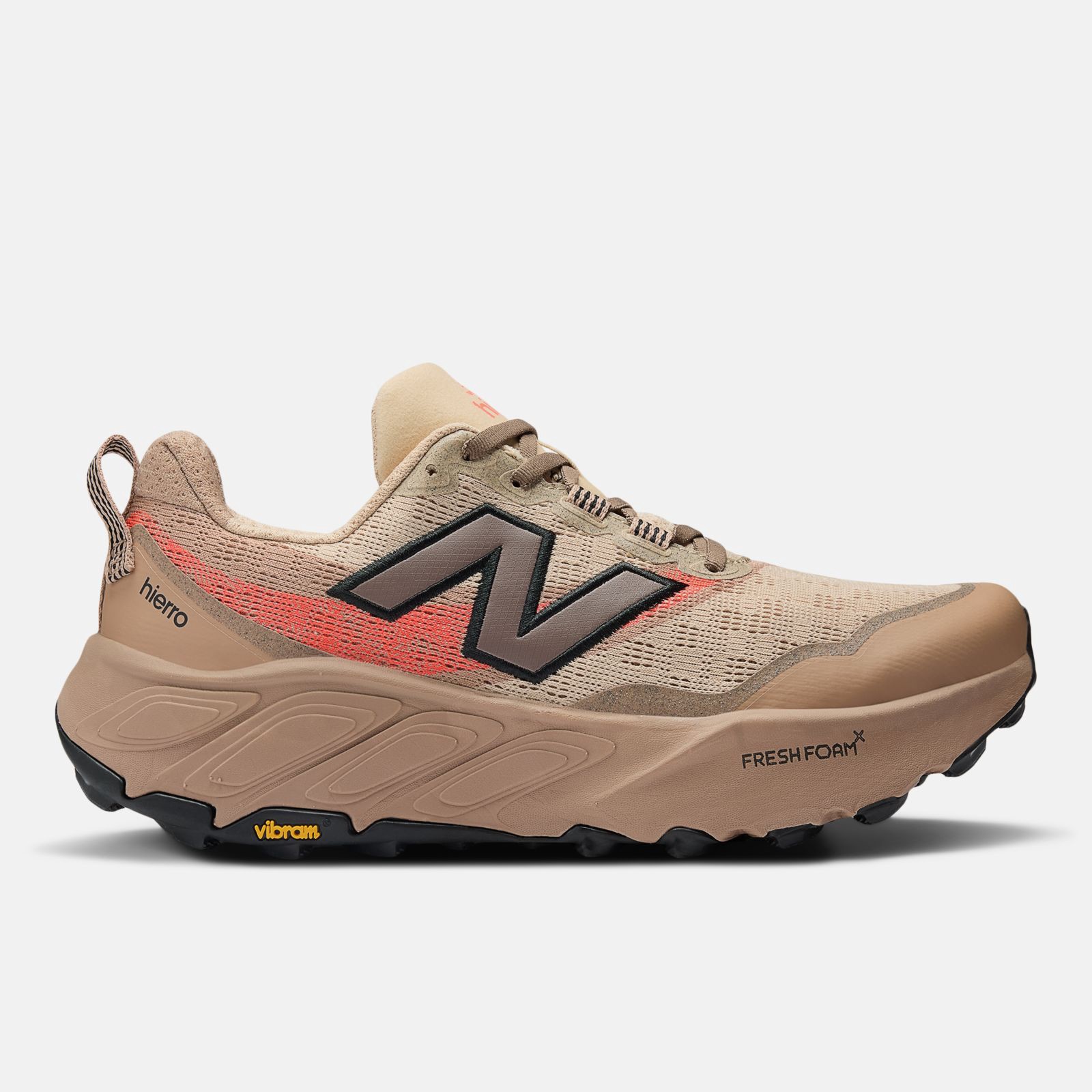 New Balance Fresh Foam X Hierro v9, Desert clay/earth shadow/urgent red, swatch