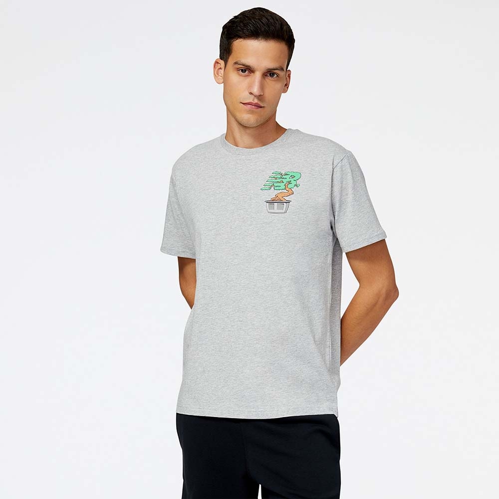 New Balance MT21567AG NB ESS GREY DAY TEE, Grey, large
