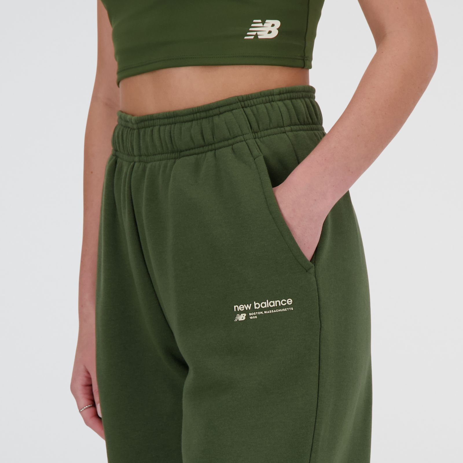 New Balance WPA33513KOU Linear Heritage Br, Dark olivine, large