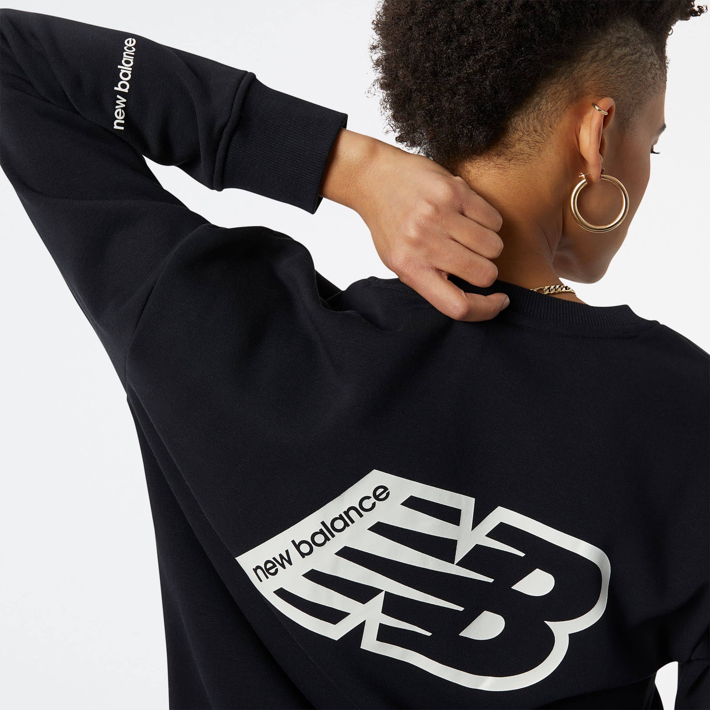 New Balance WT23514BK  NB Essentials Crew, Black, large