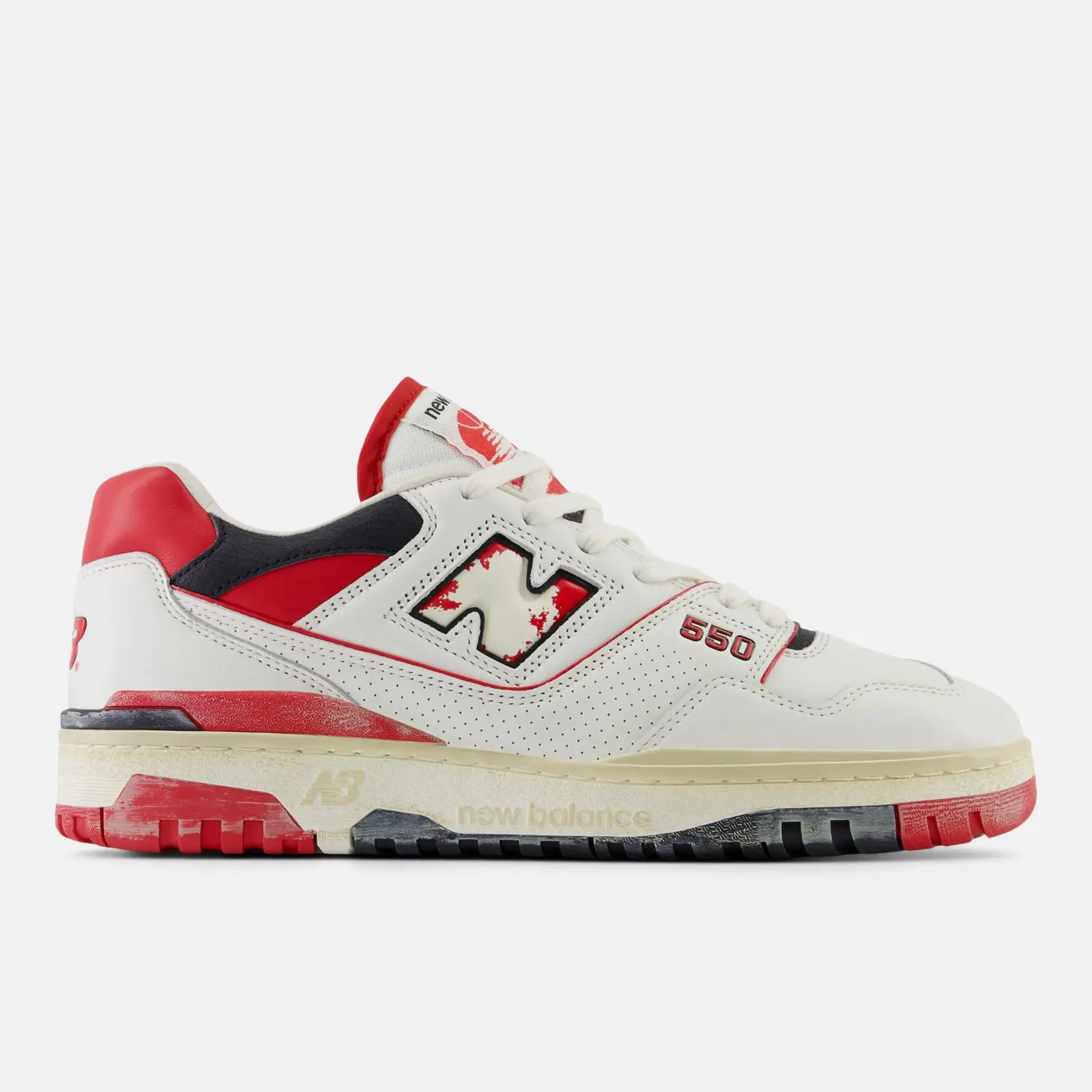 New Balance 550, sea salt/red/black, swatch