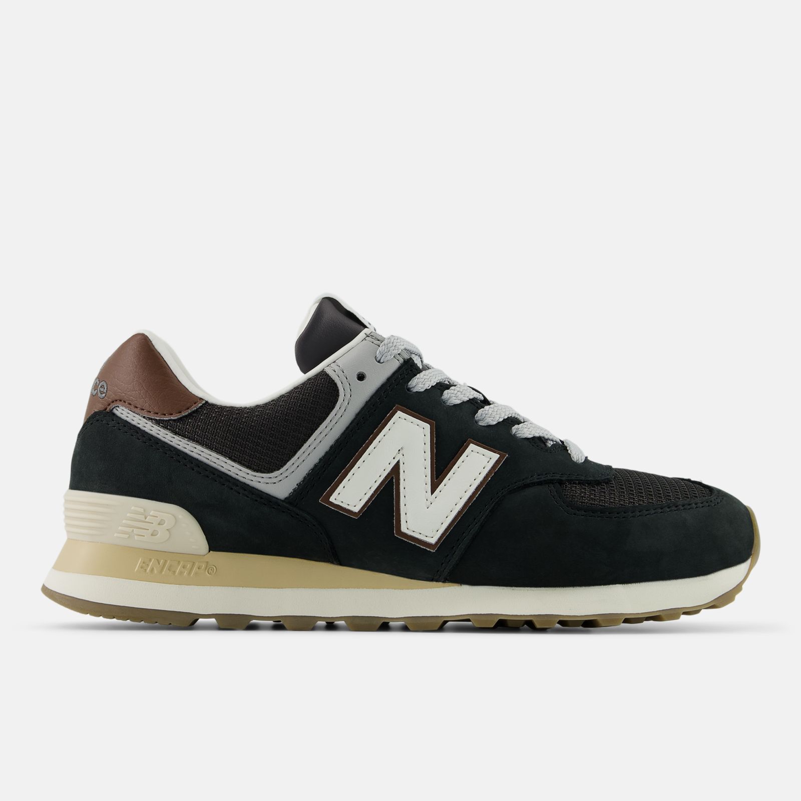 New Balance 574, Brown/Dark Silver Metallic, swatch