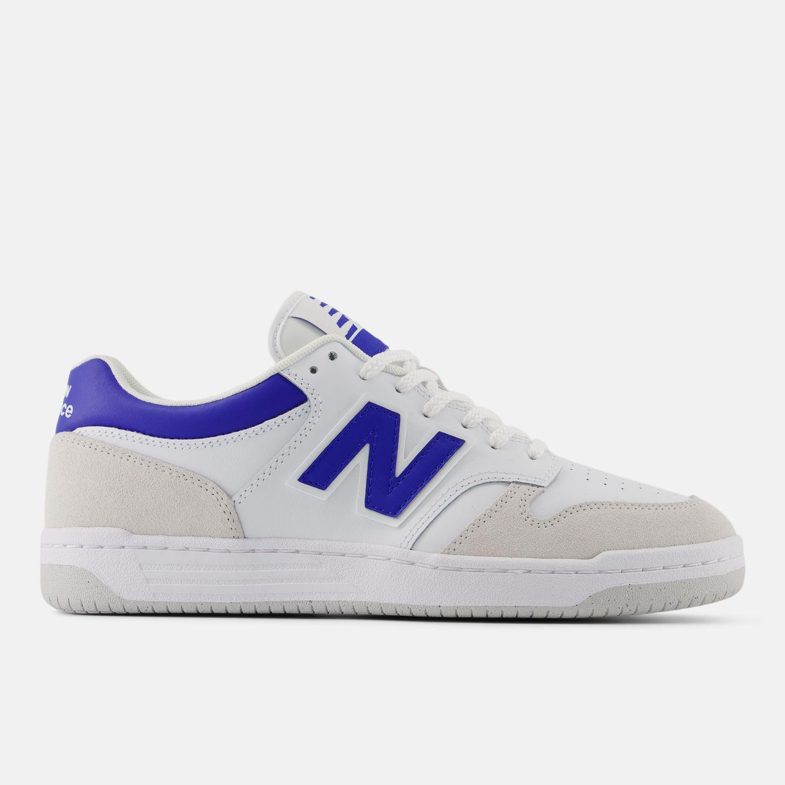 New Balance 480, White/Shoreline Blue, swatch